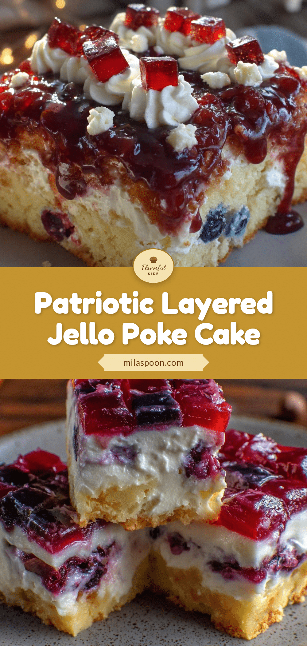 American Flag Jello Poke Cake recipe