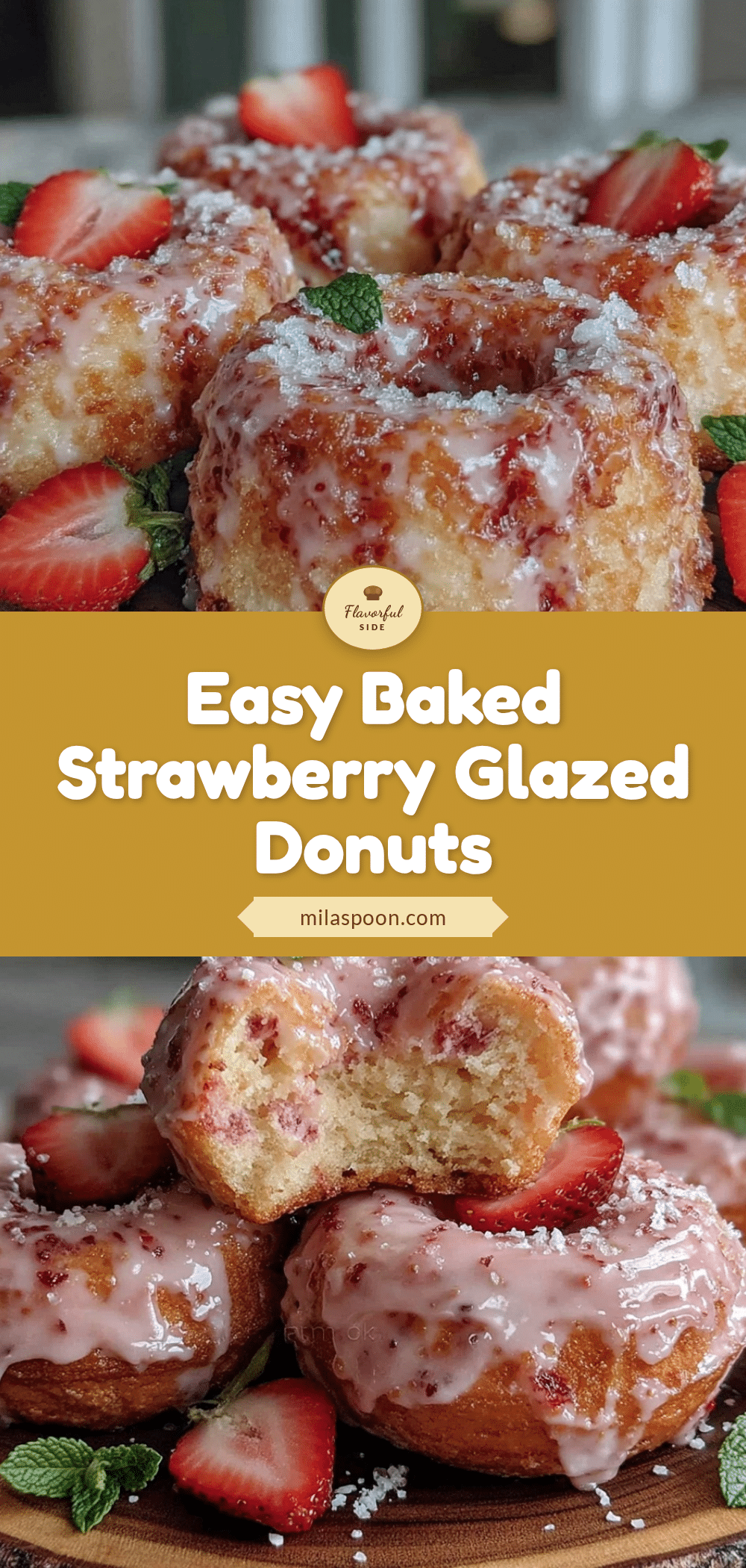 baked strawberry glazed donuts recipe