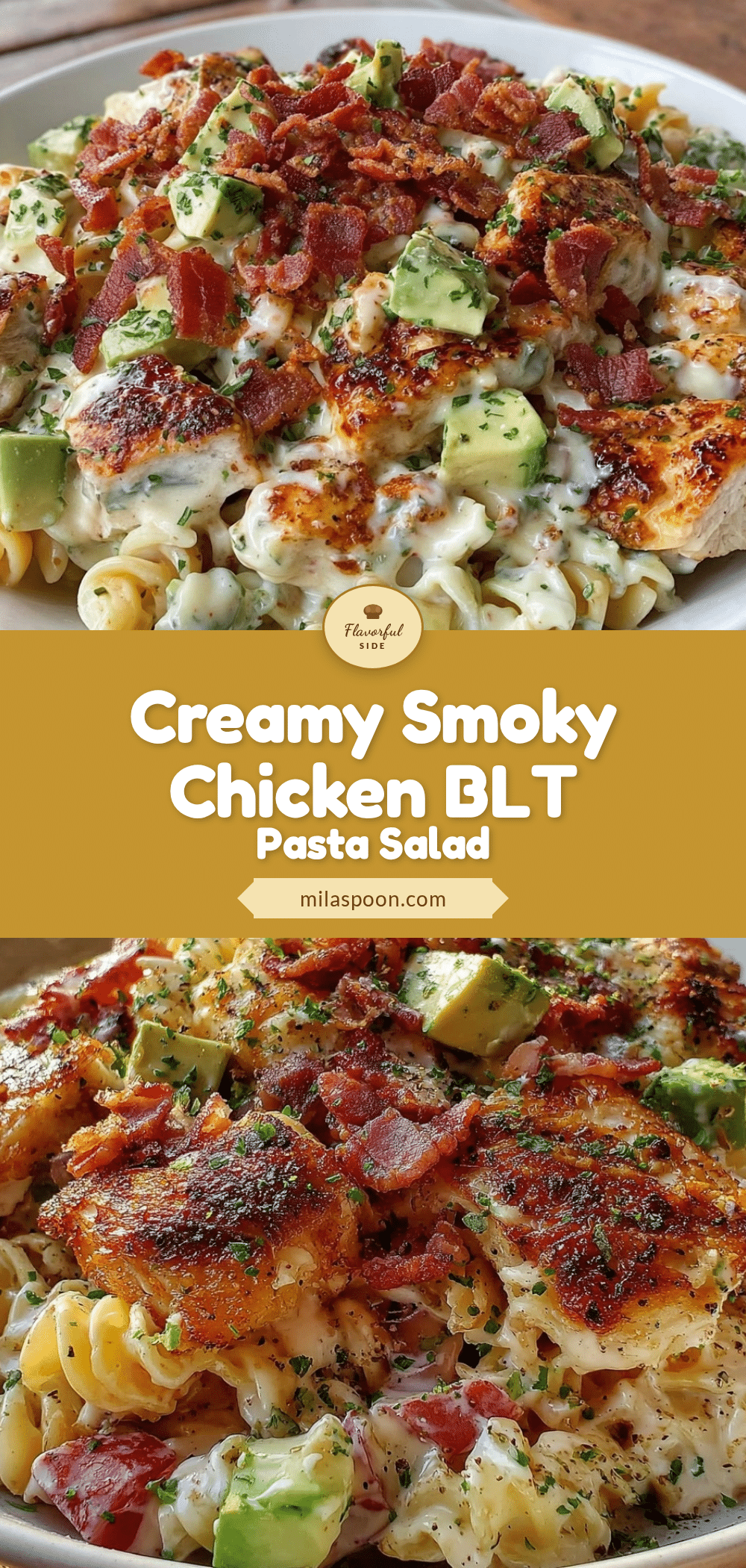 creamy chicken blt pasta salad recipe