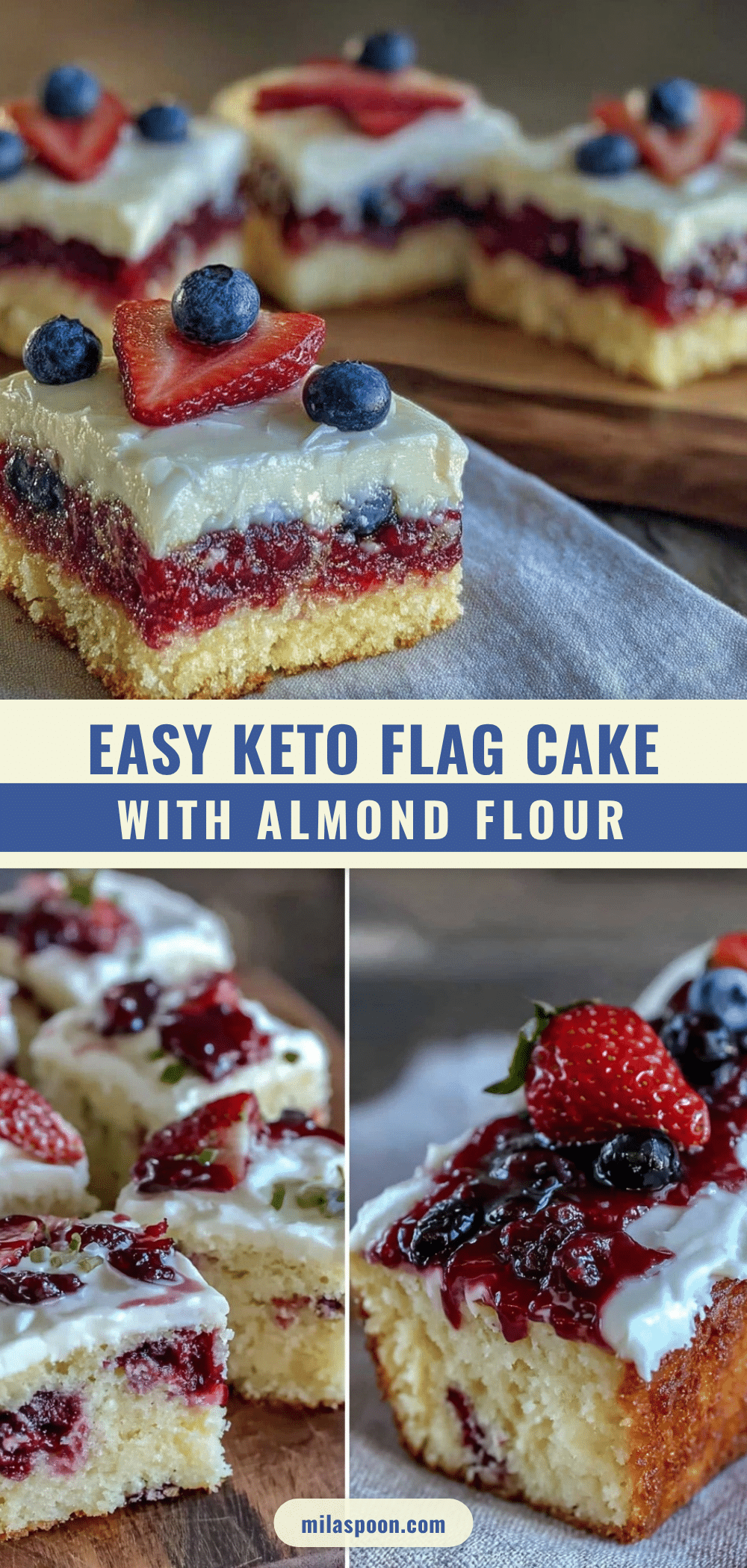 Easy Keto Flag Cake recipe