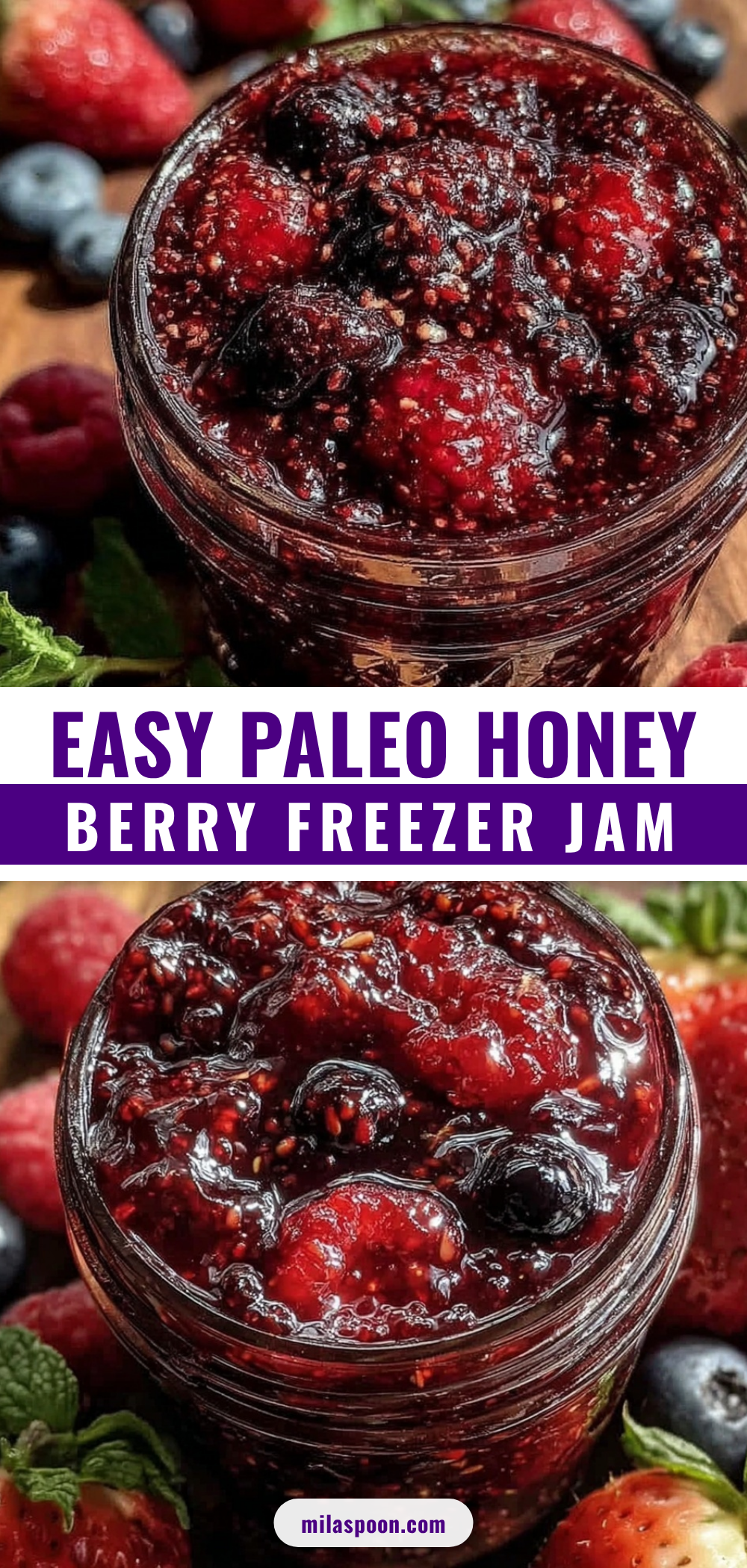 Easy Paleo Honey-Sweetened Berry Freezer Jam recipe