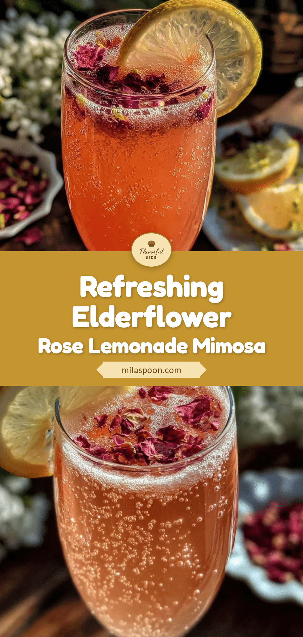 elderflower rose lemonade mimosa mocktail recipe