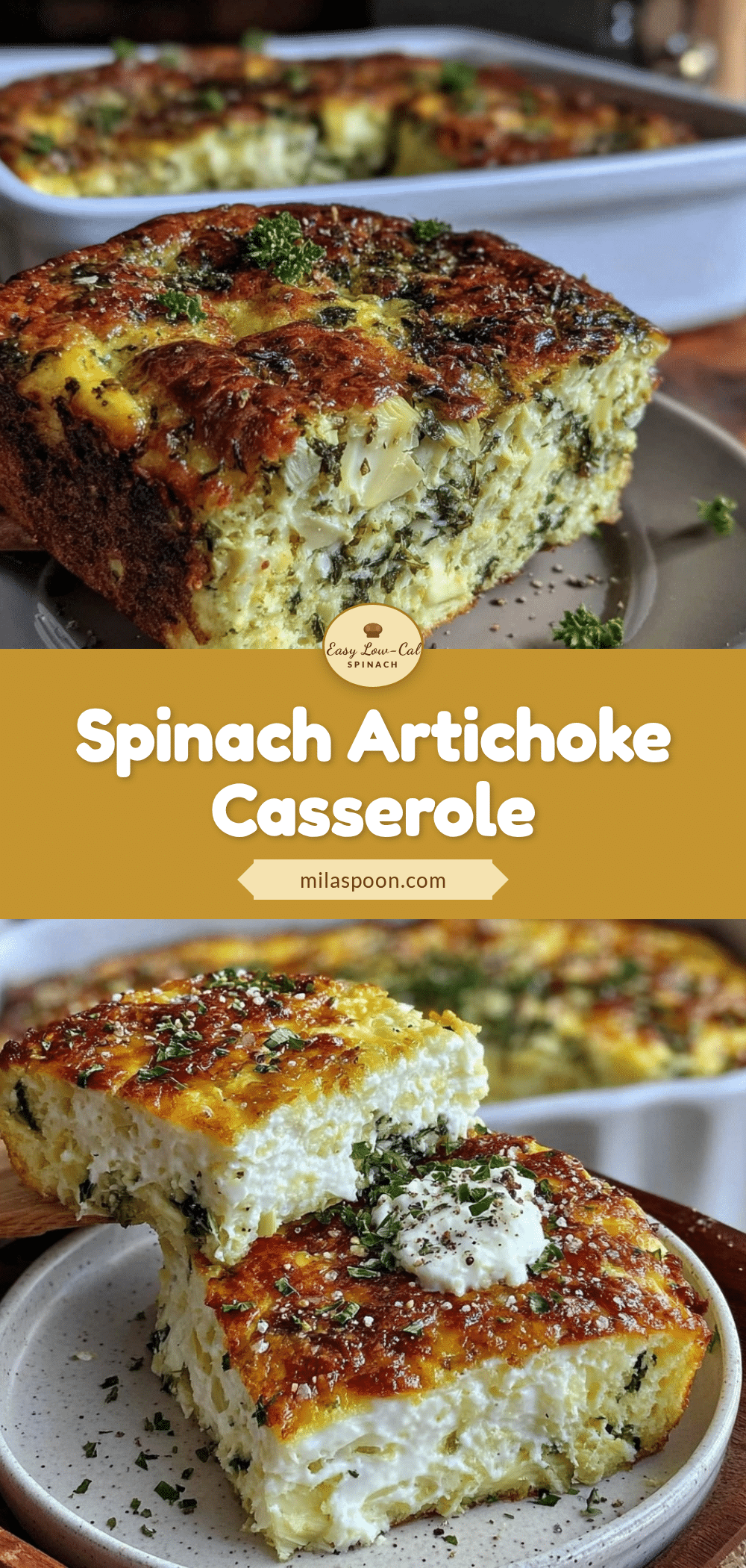 Healthy Overnight Spinach Artichoke Egg White Casserole recipe