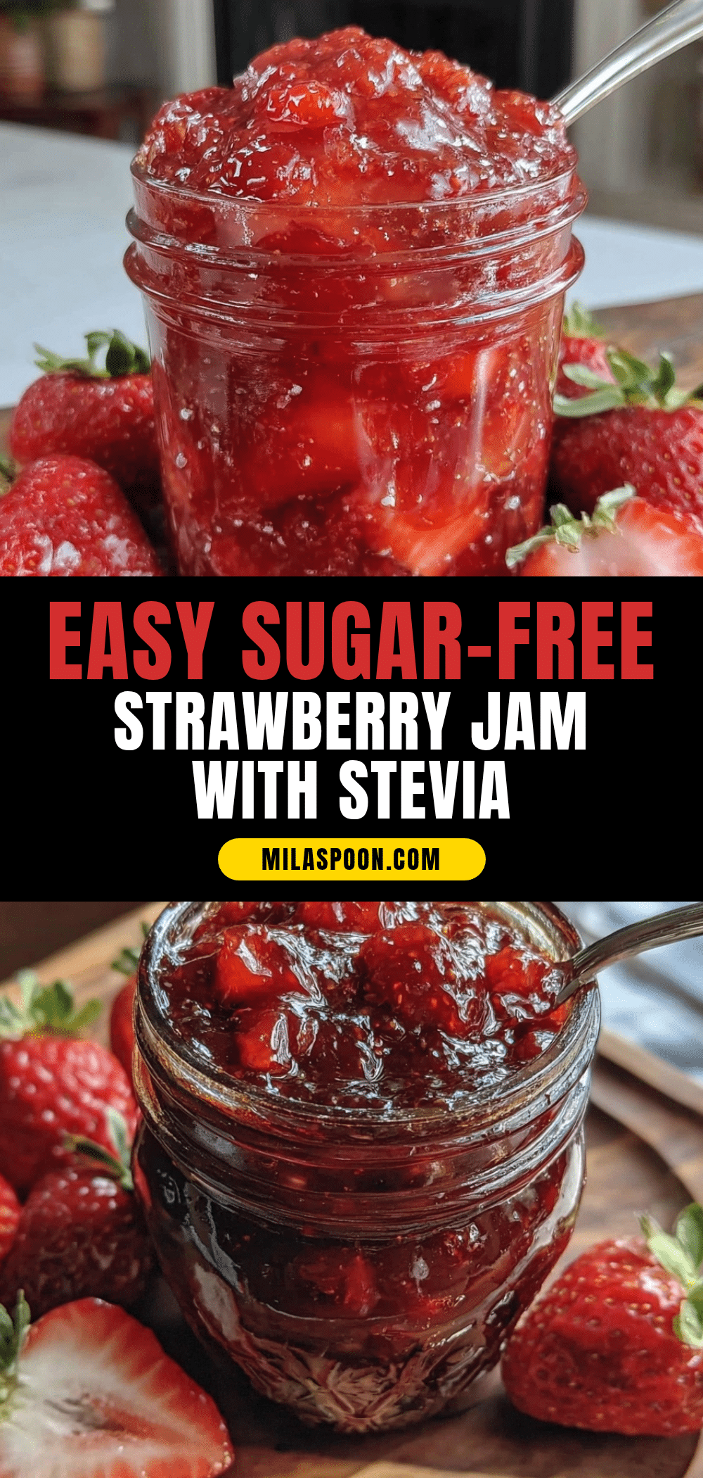 healthy sugar-free strawberry jam recipe