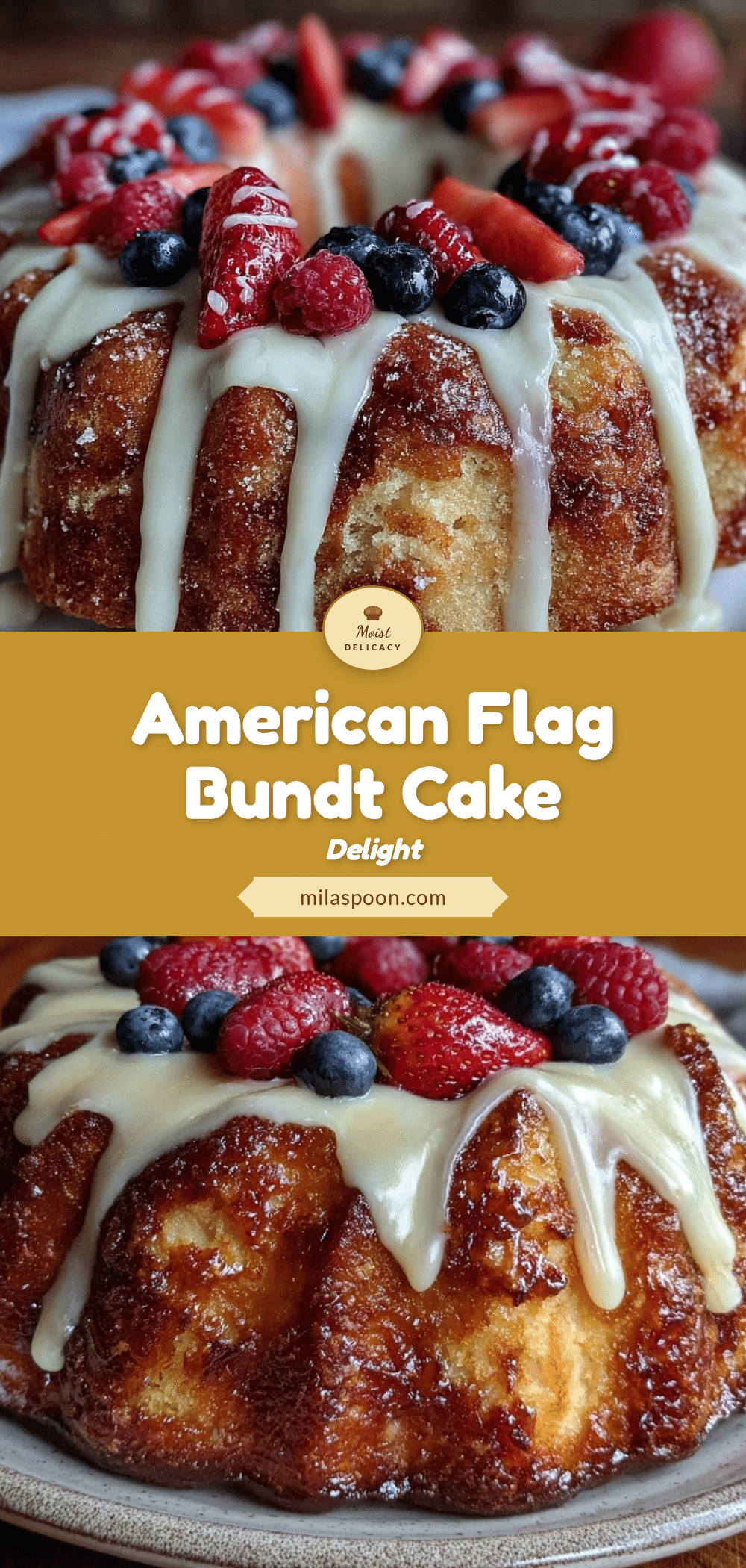 Moist American Flag Bundt Cake recipe