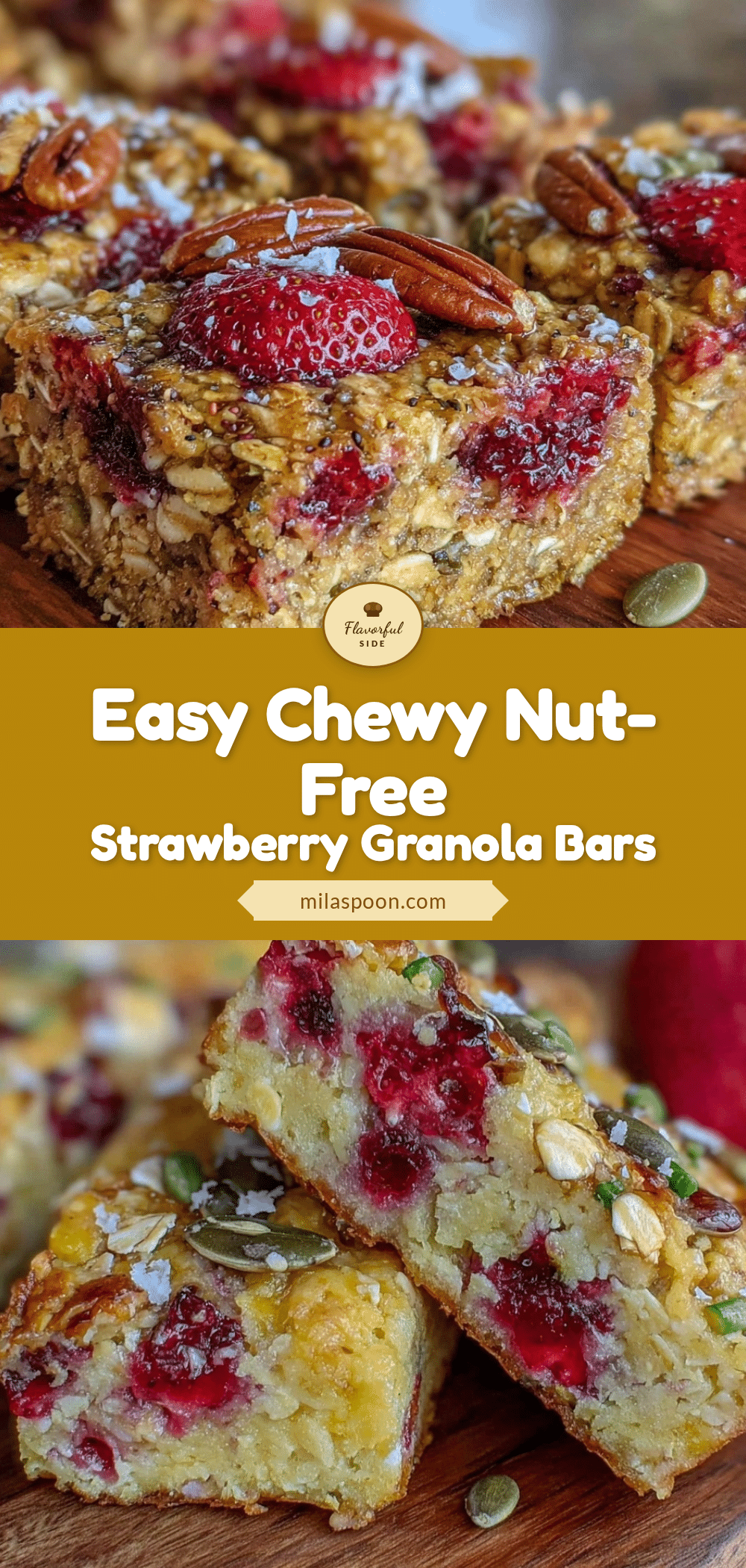 nut-free strawberry granola bars recipe