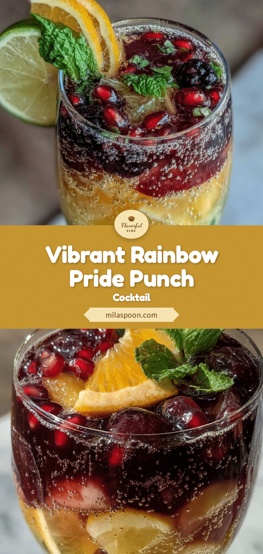 Rainbow Pride Punch Cocktail recipe