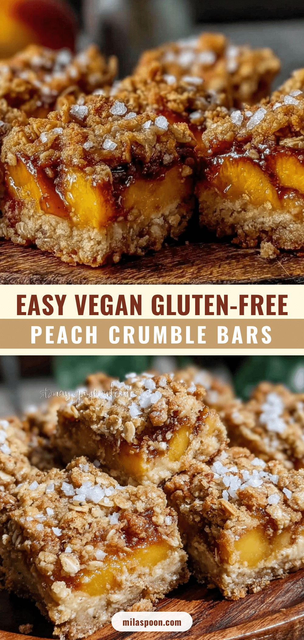vegan gluten-free peach crumble bars recipe