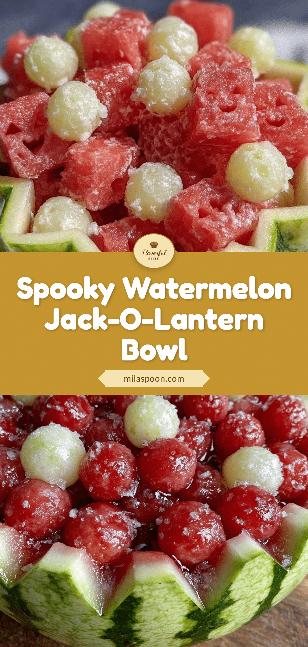 wholesome spooky watermelon jack-o-lantern bowl recipe