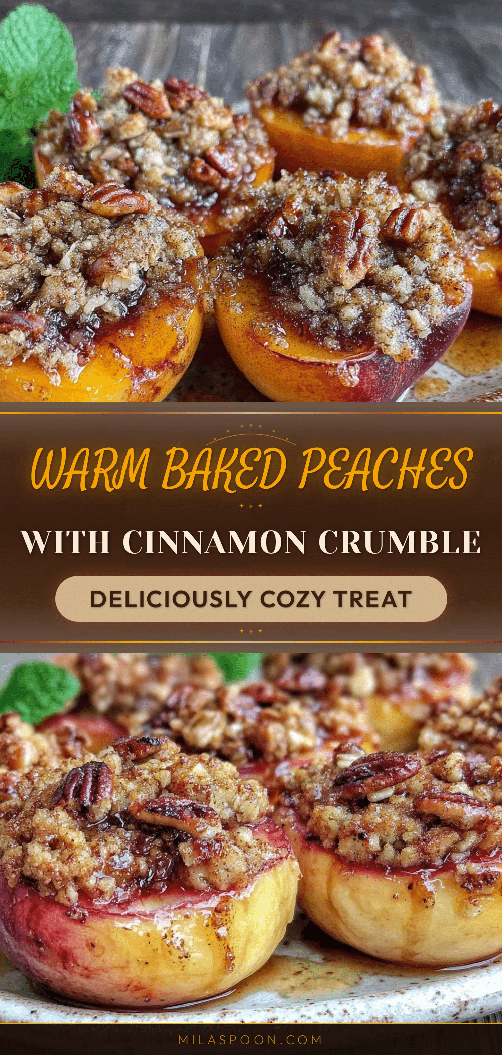 baked peaches with cinnamon oat crumble recipe