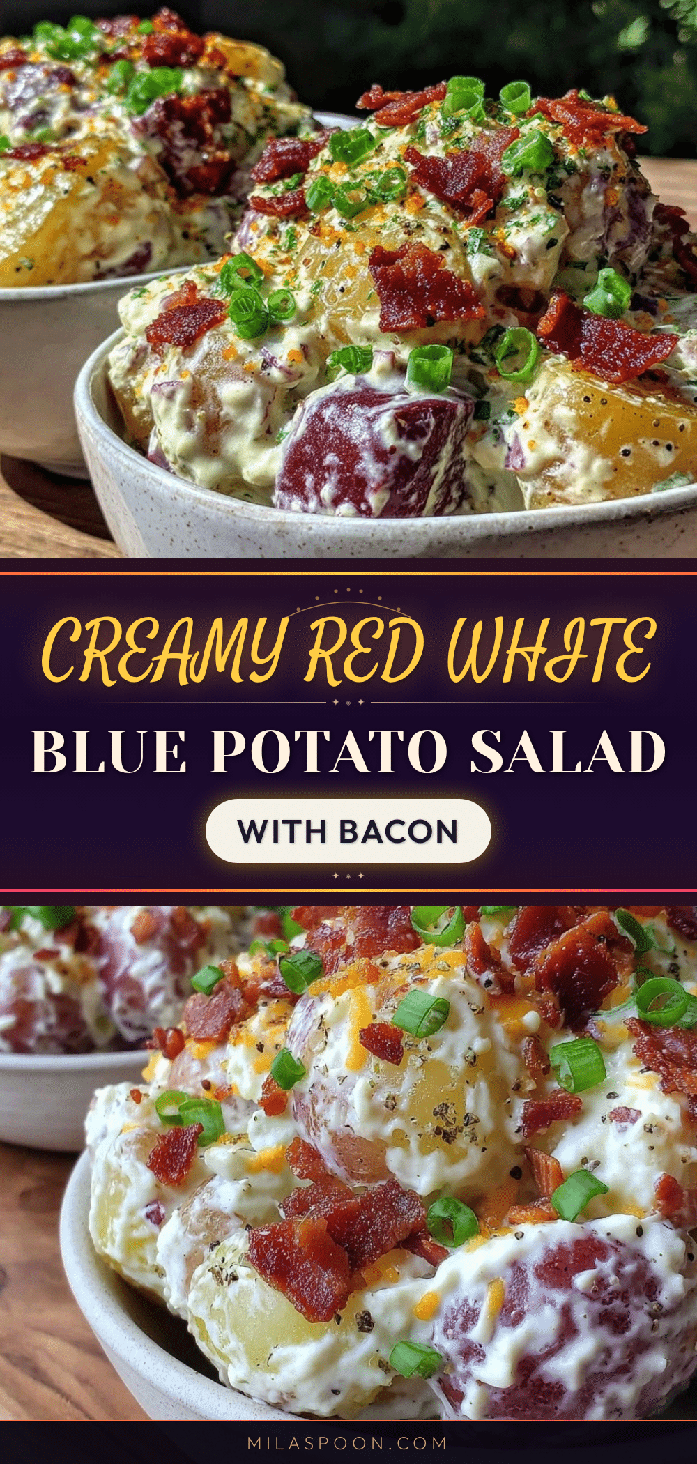 Creamy Red White Blue Potato Salad recipe