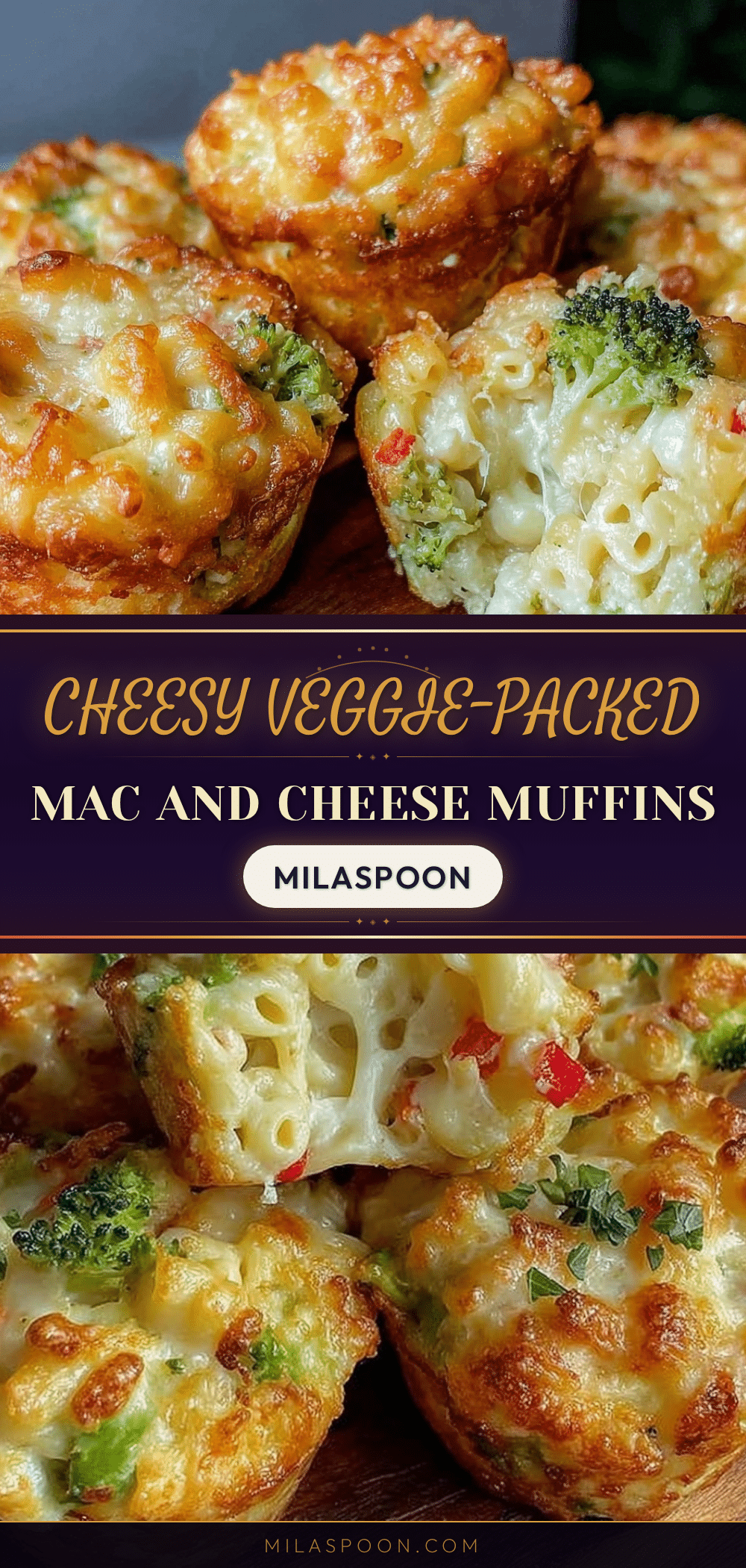 crispy veggie-packed mac and cheese muffins recipe