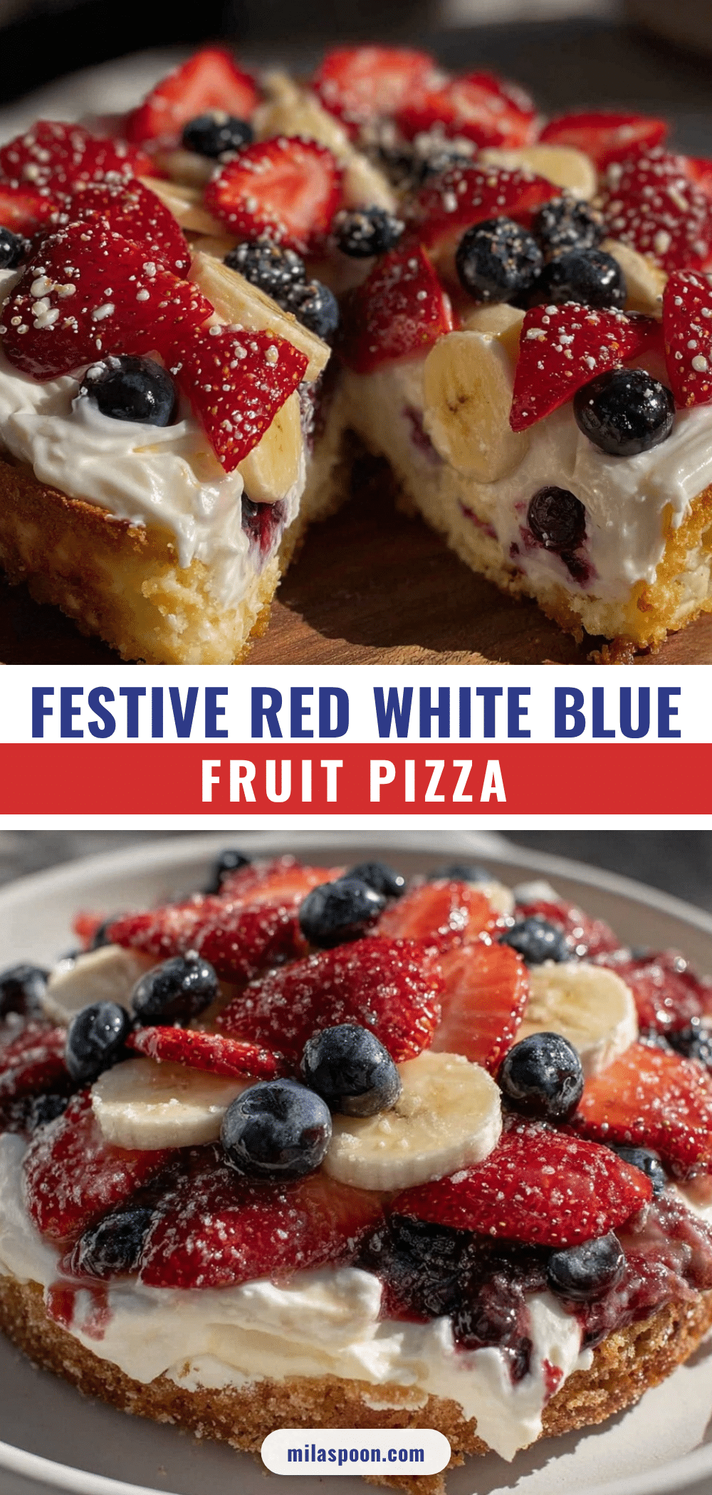 festive red white blue fruit pizza recipe