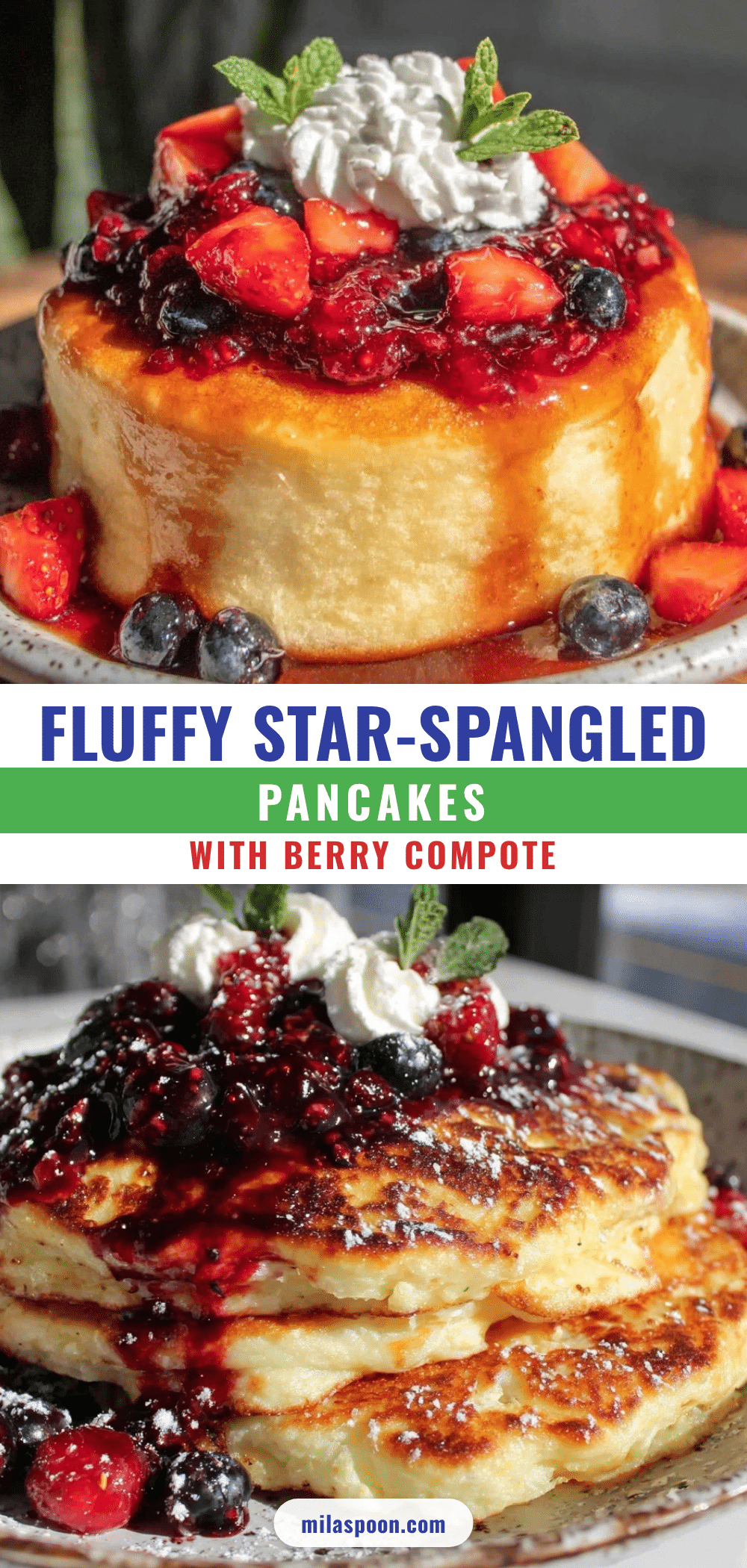 fluffy star-spangled pancakes recipe