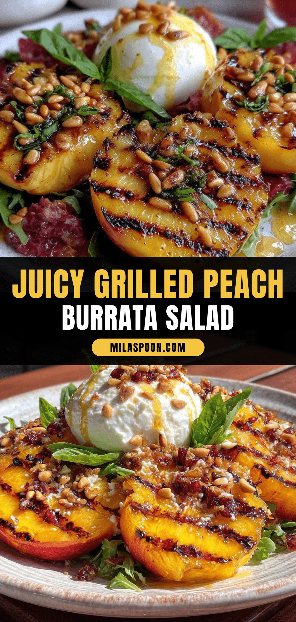 fresh grilled peach and burrata salad recipe