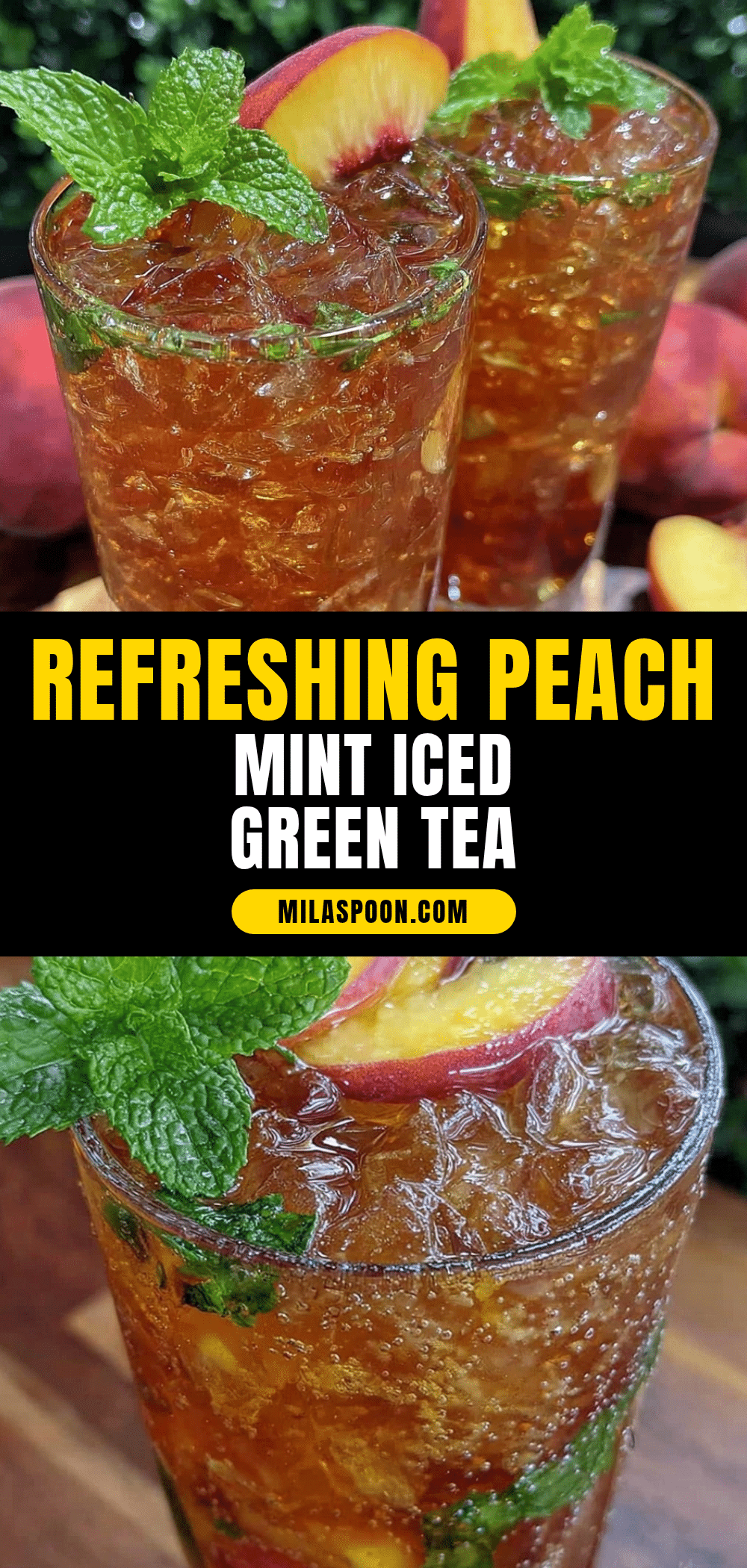 fresh peach mint iced green tea recipe