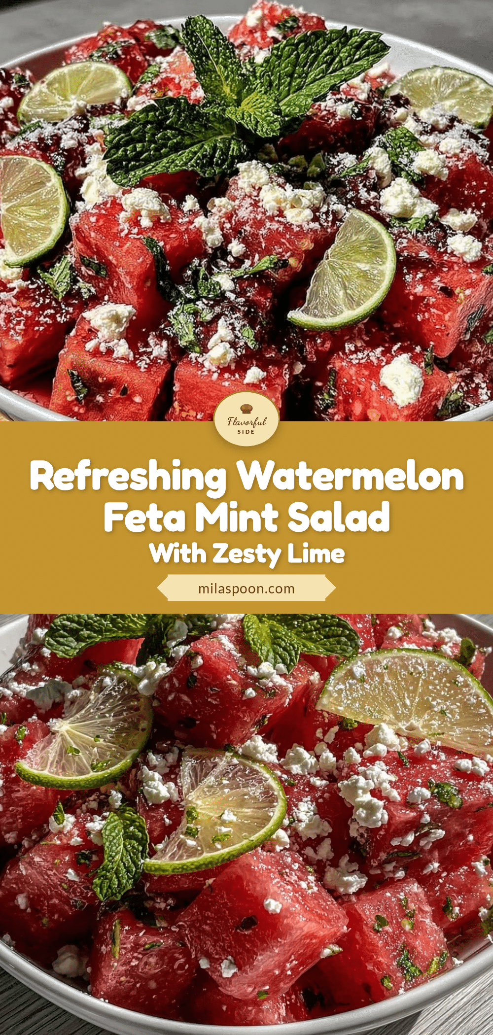 fresh watermelon feta mint salad recipe