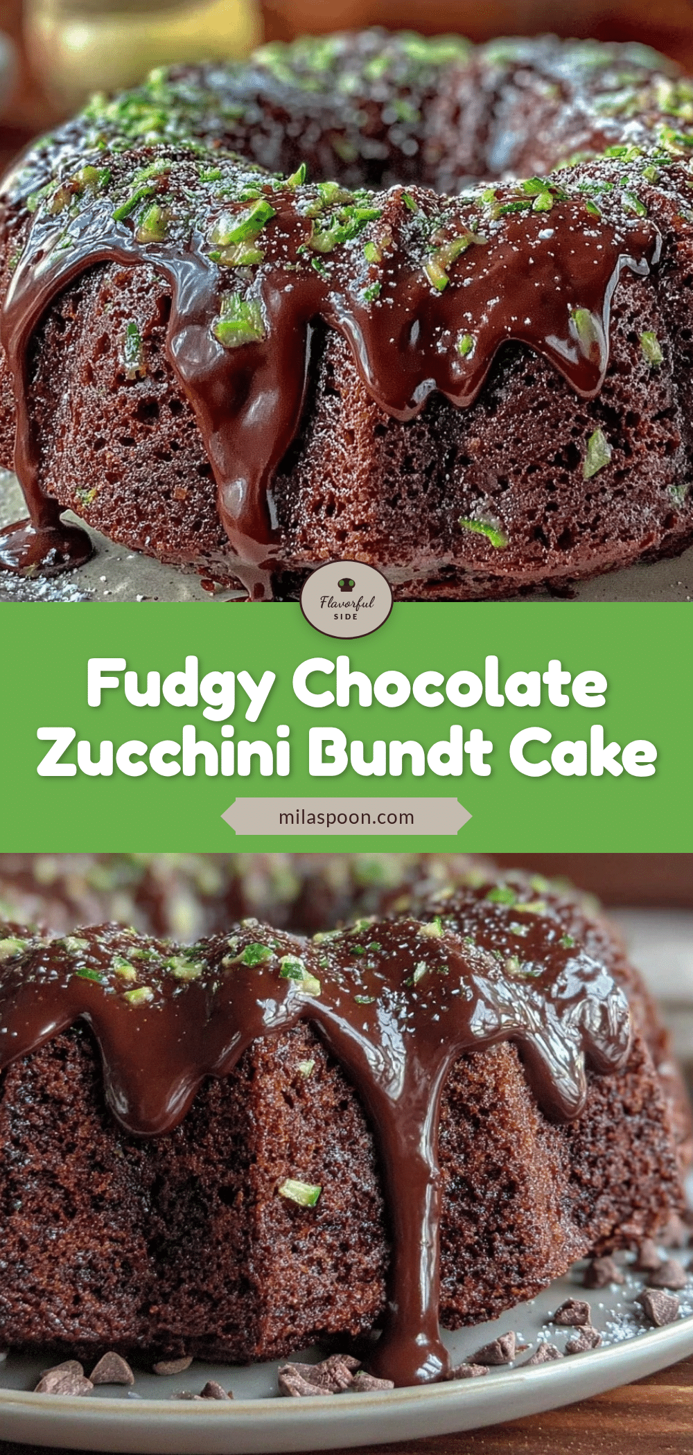 Fudgy chocolate zucchini Bundt cake recipe