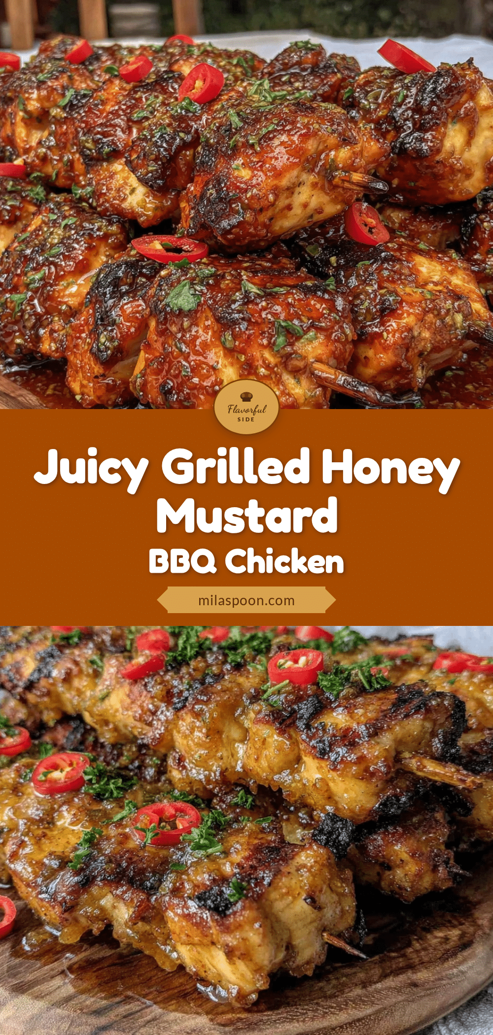 honey mustard BBQ chicken skewers recipe