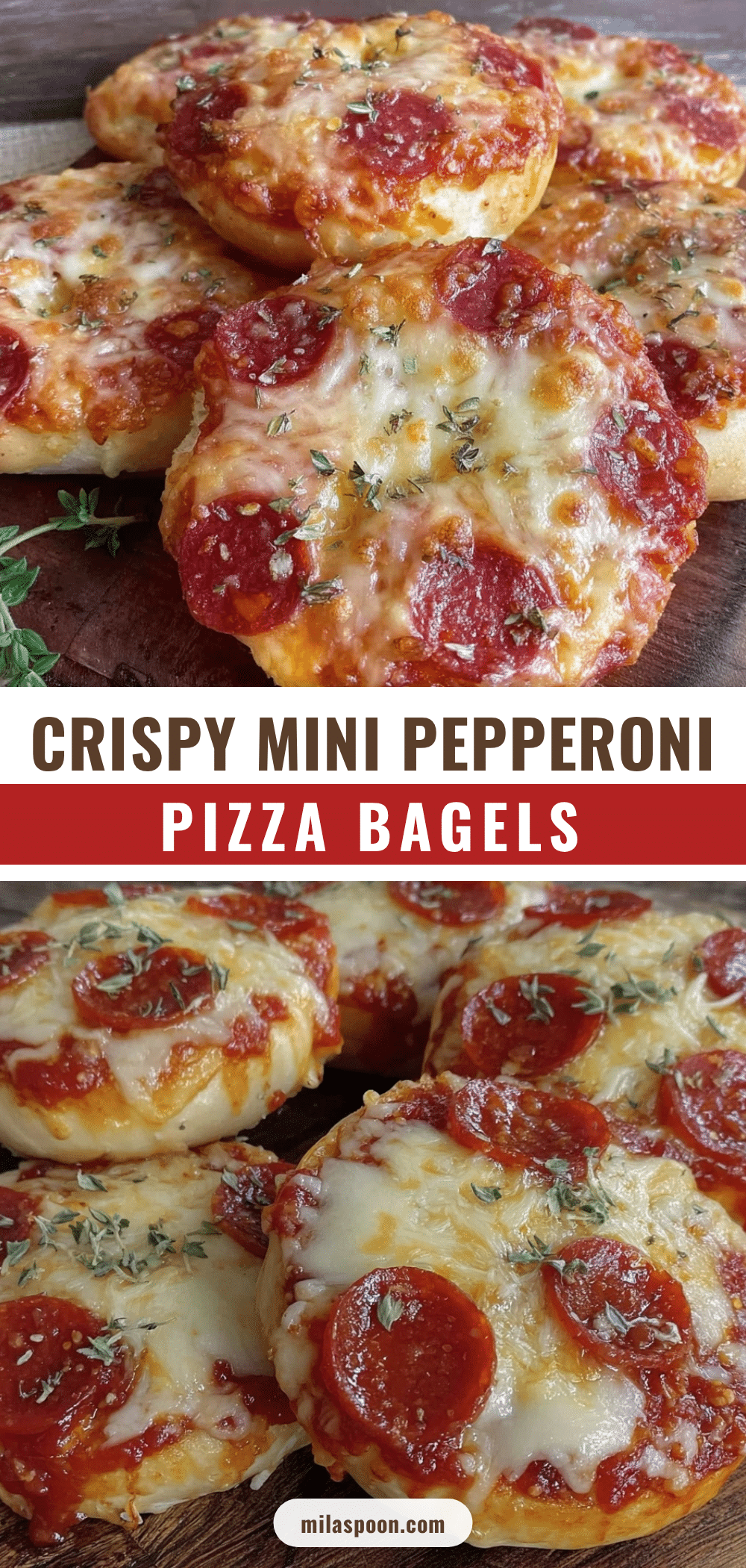 mini pepperoni pizza bagels recipe