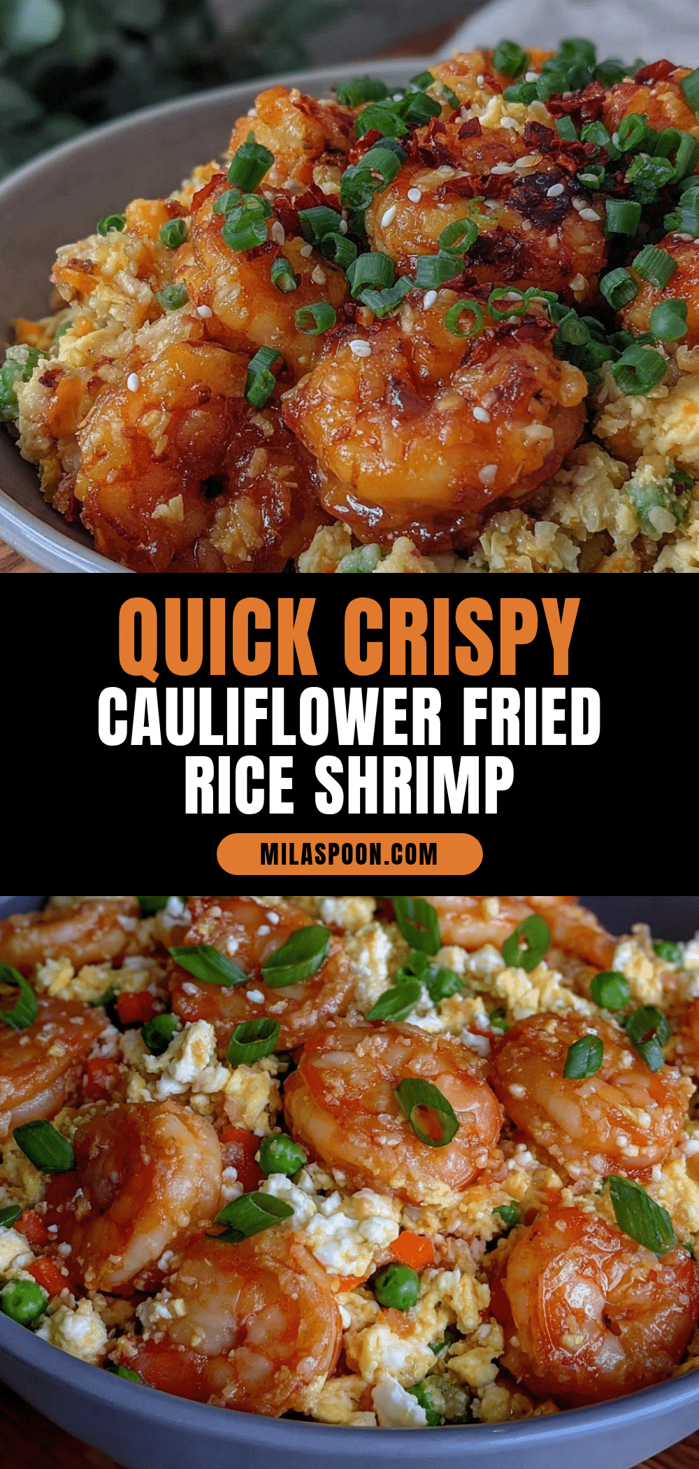quick crispy cauliflower fried rice with shrimp recipe