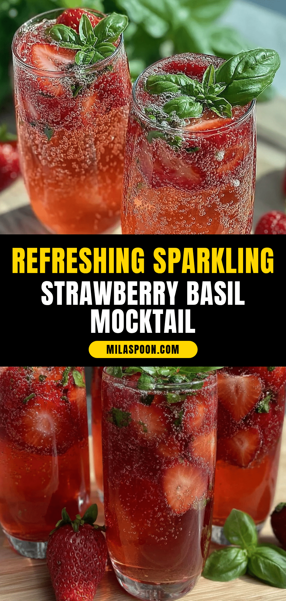 sparkling strawberry basil mocktail recipe