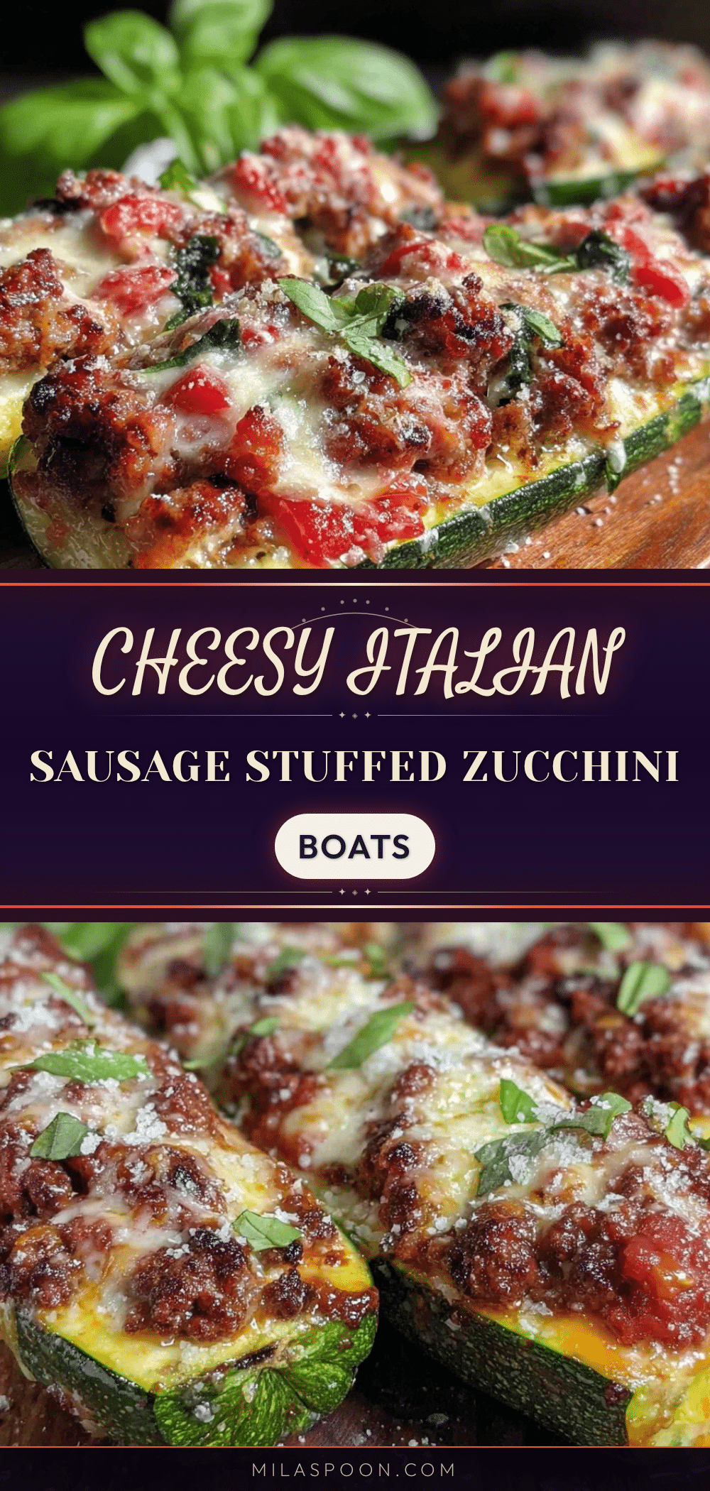 stuffed zucchini boats with italian sausage recipe