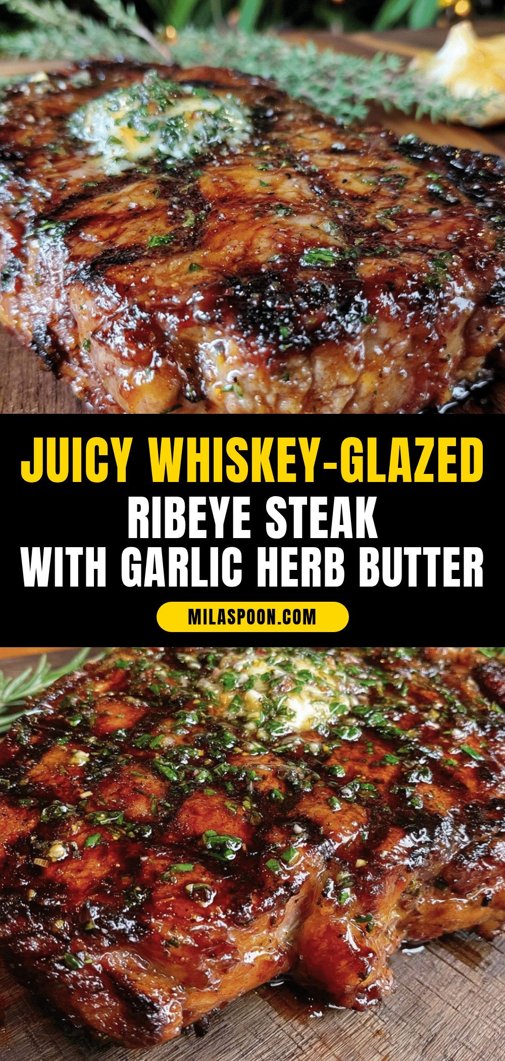 whiskey-glazed ribeye steak recipe