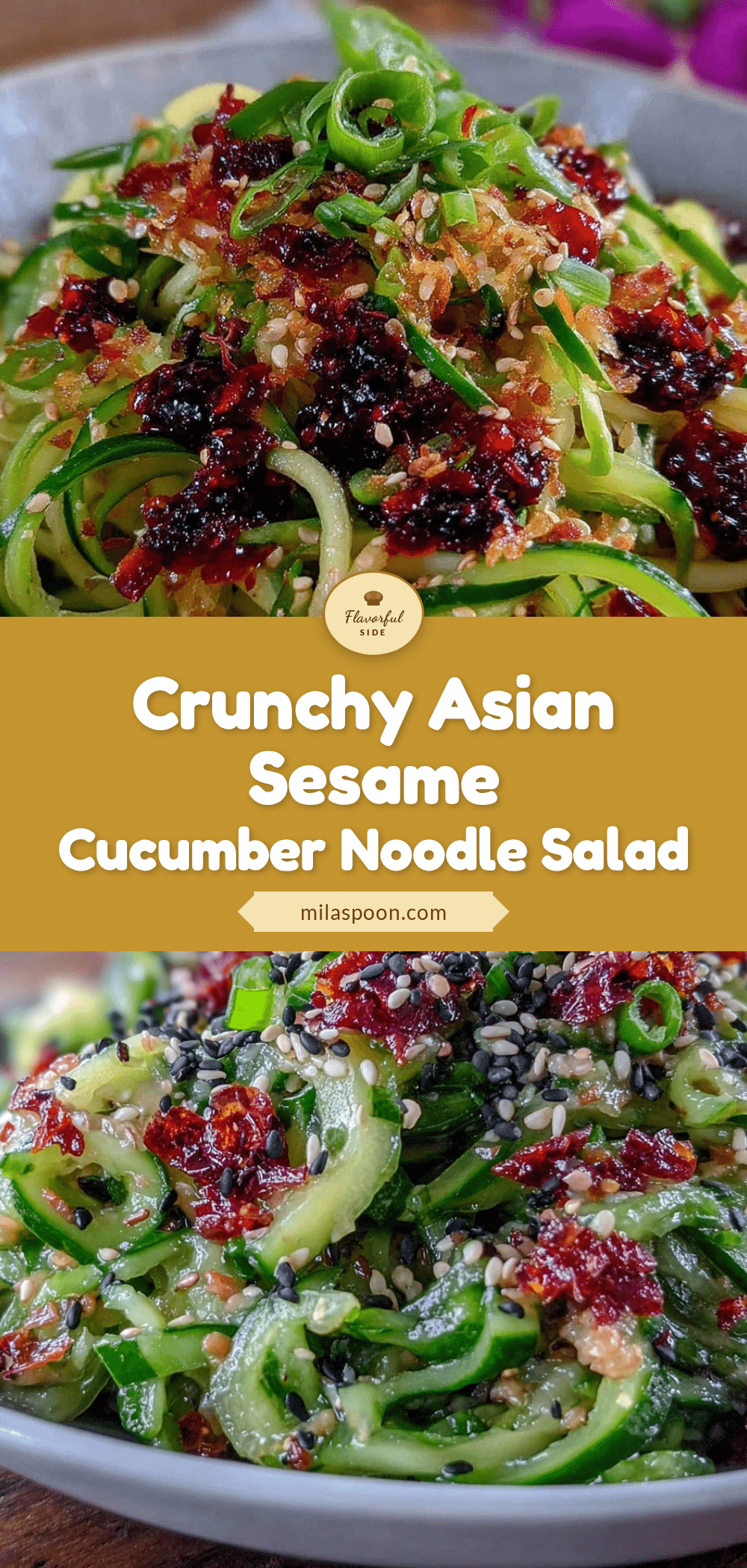 Asian sesame cucumber noodle salad recipe