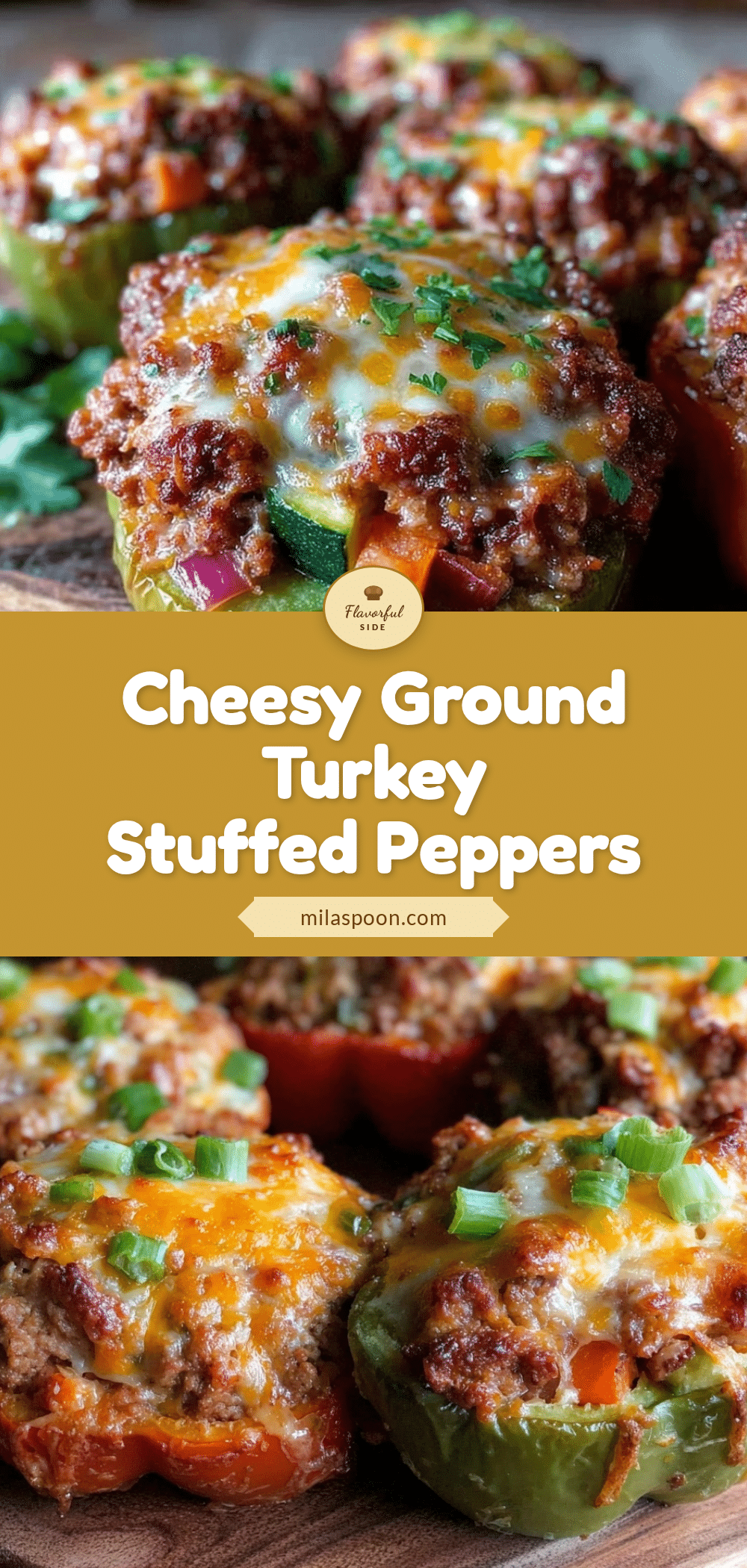 cheesy ground turkey stuffed peppers recipe