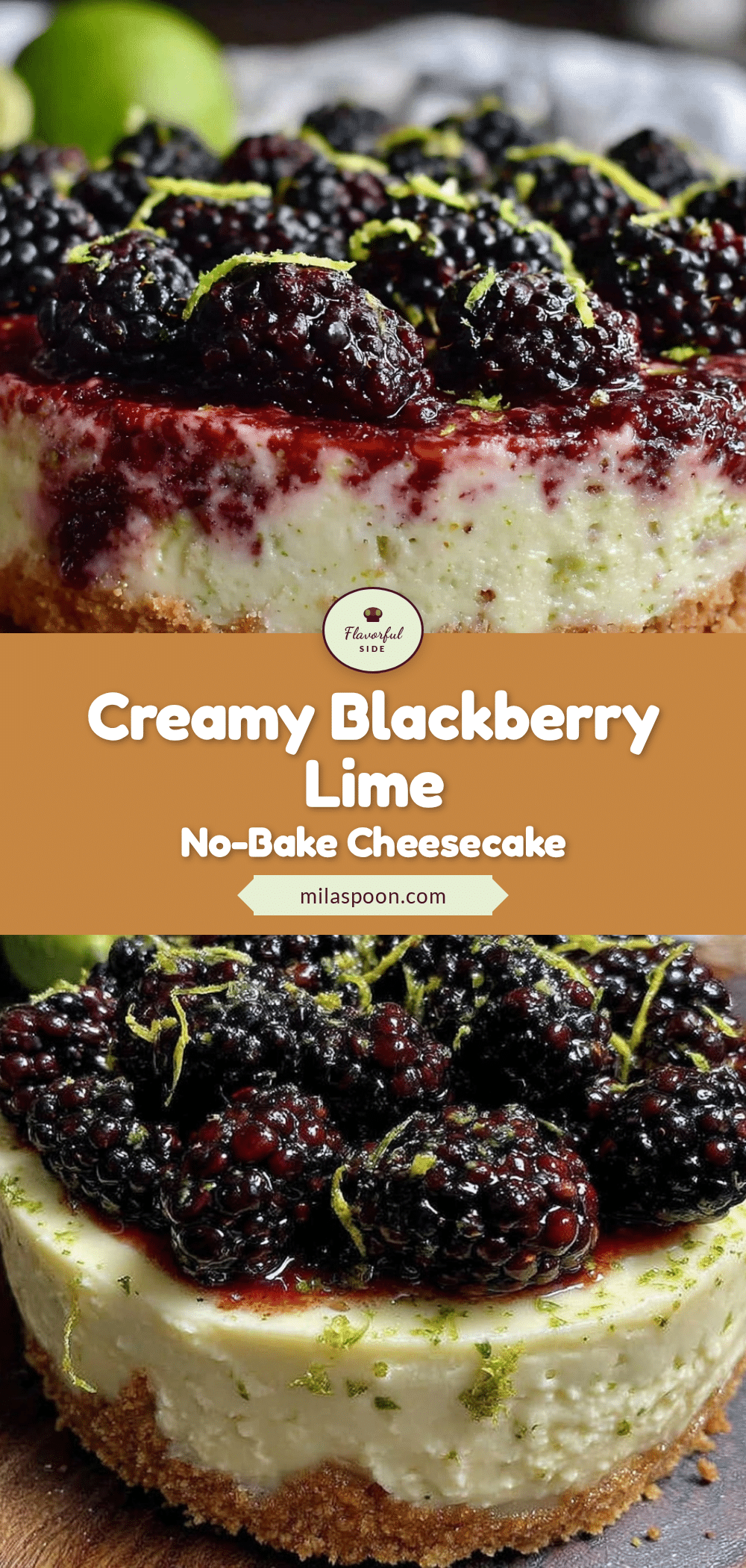 creamy blackberry lime no-bake cheesecake recipe
