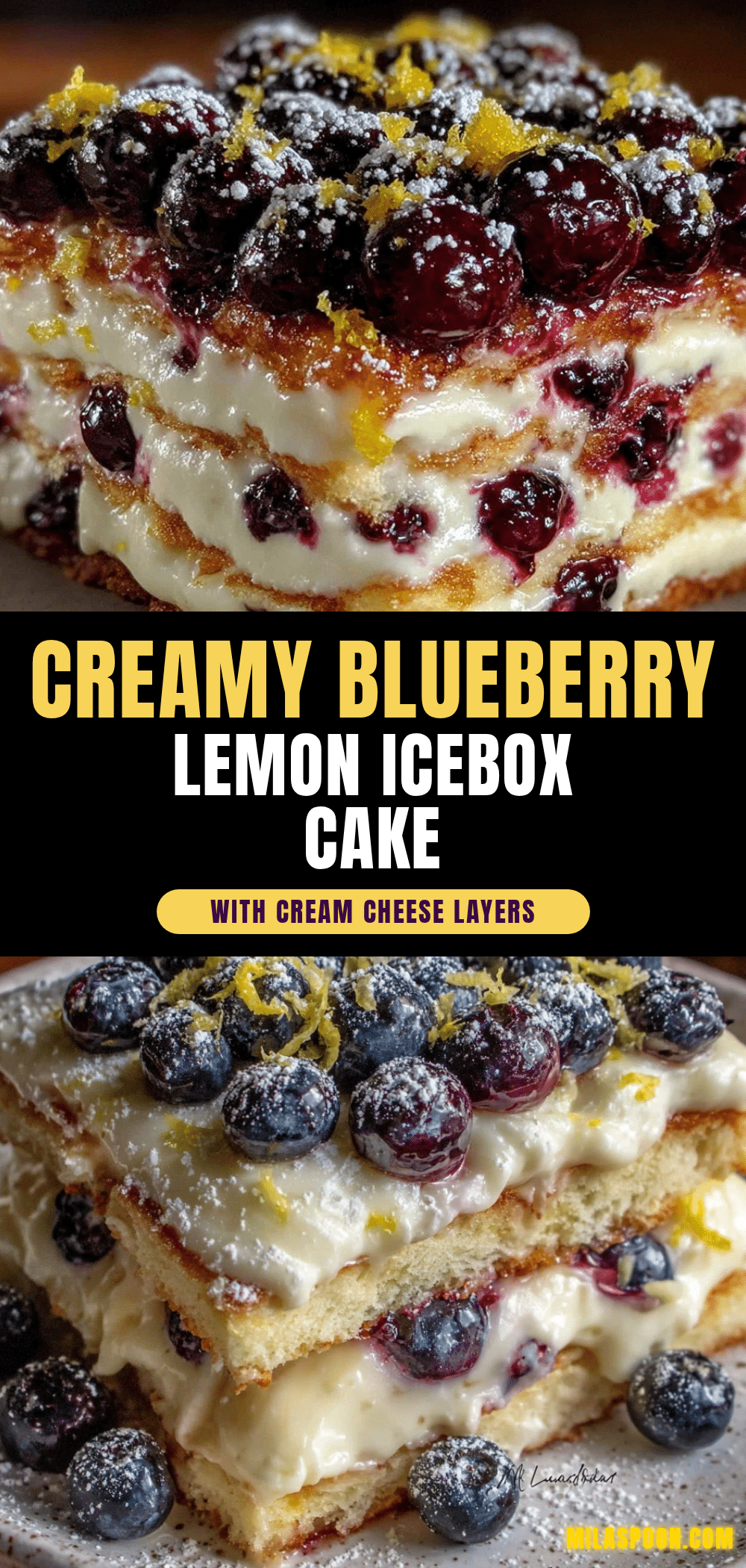 creamy blueberry lemon icebox cake recipe