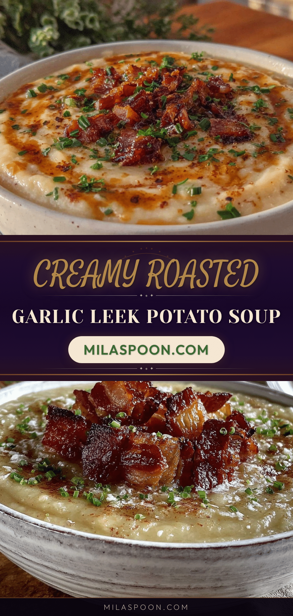 creamy roasted garlic leek potato soup recipe