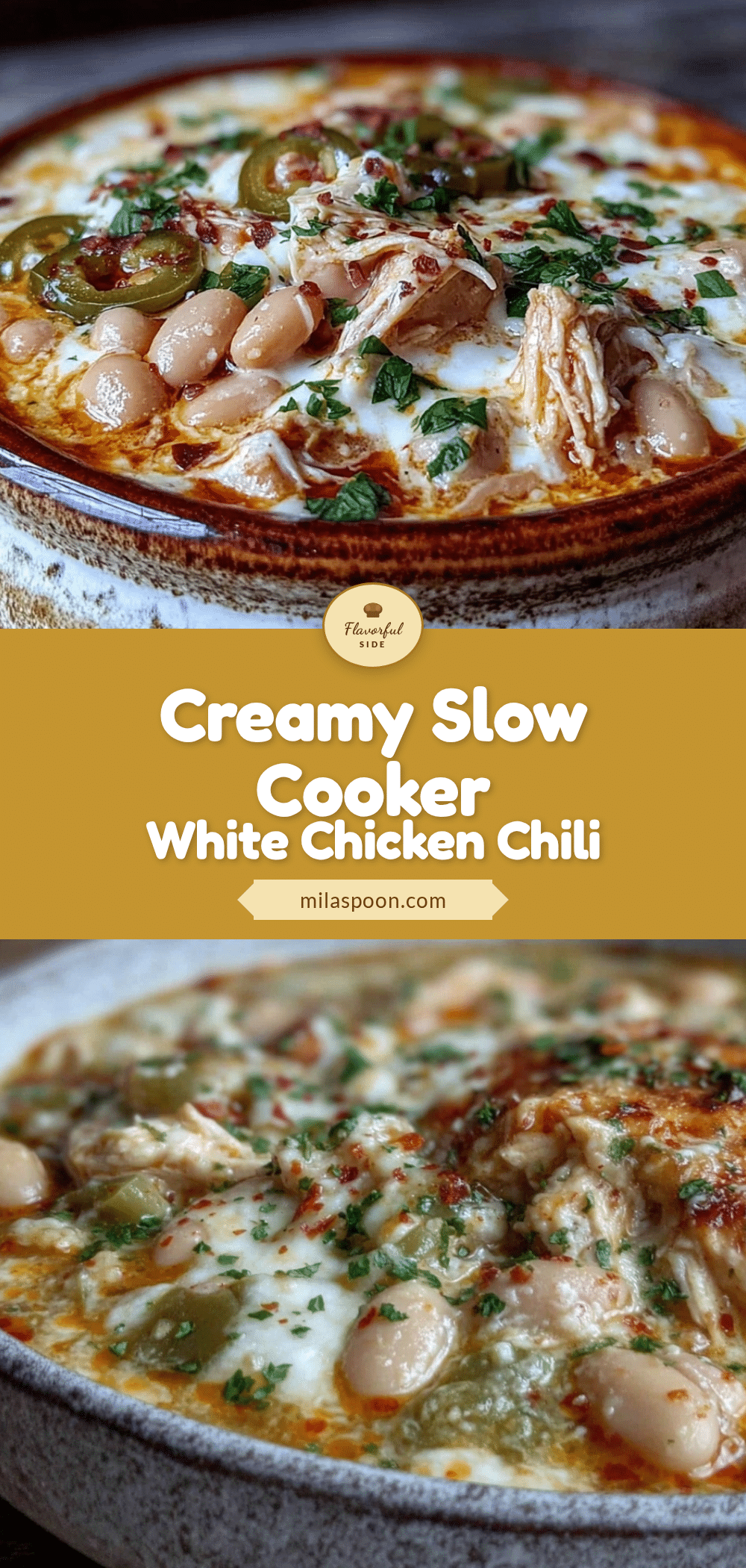 creamy slow cooker white chicken chili recipe