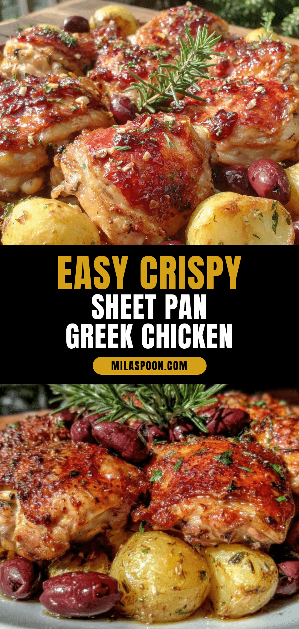 crispy sheet pan Greek chicken recipe