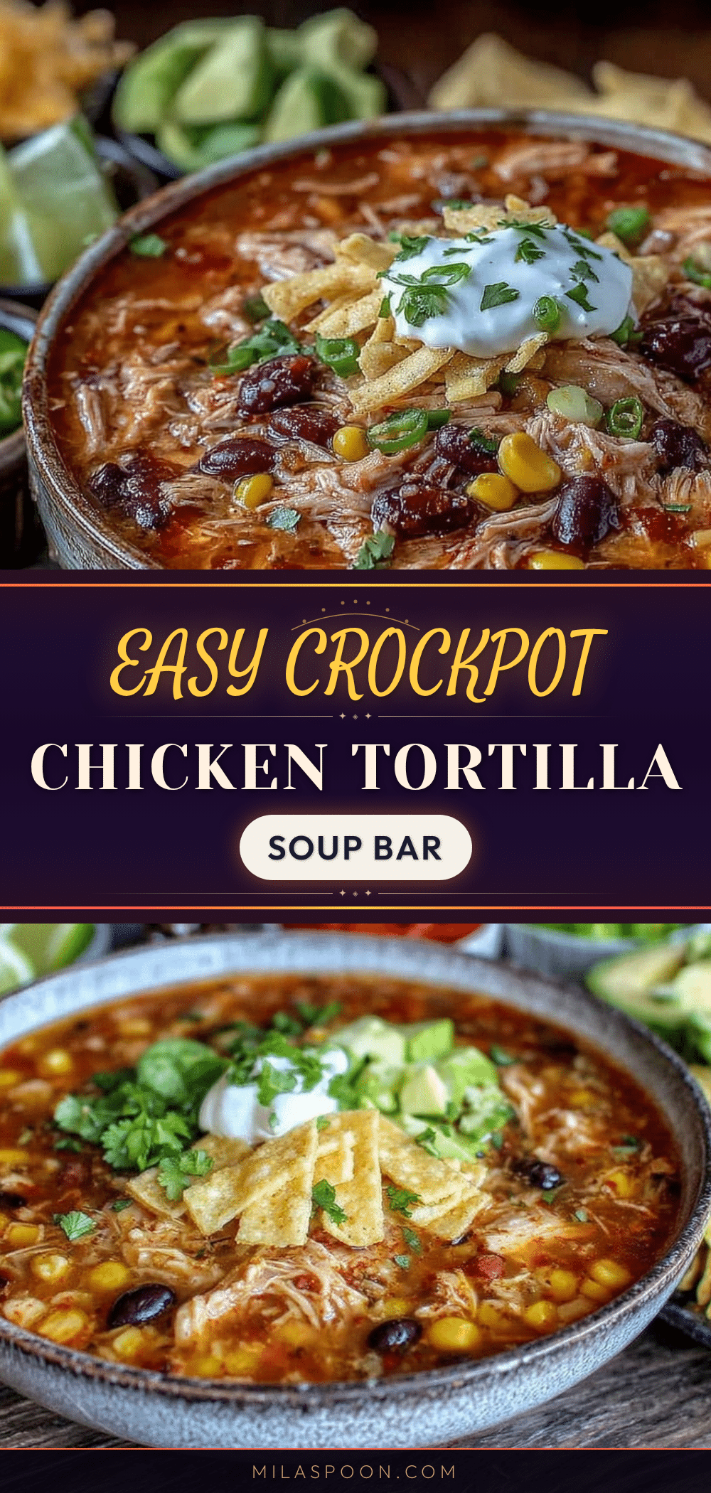 easy crockpot chicken tortilla soup recipe