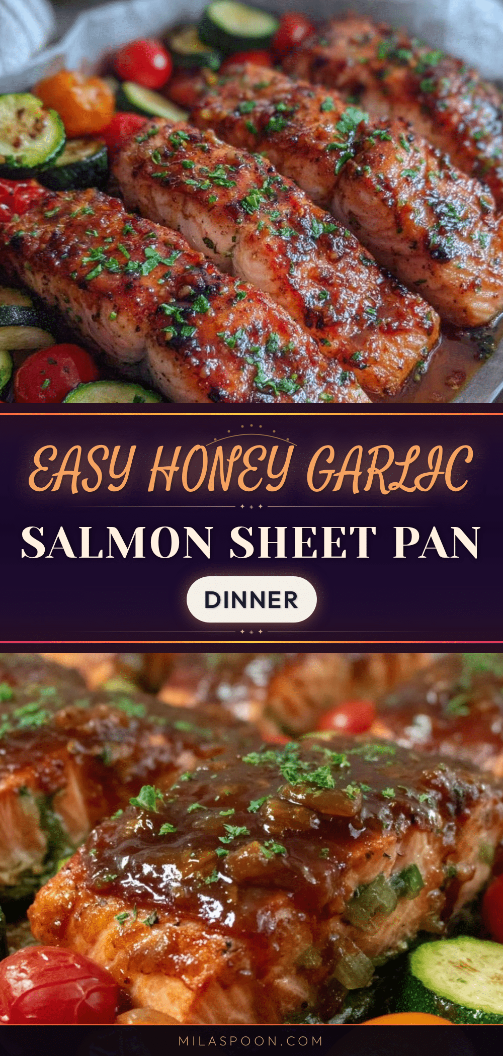 easy sheet pan honey garlic salmon recipe