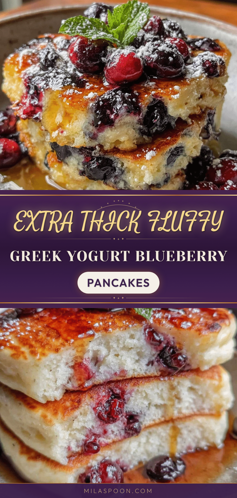 fluffy greek yogurt blueberry pancakes recipe