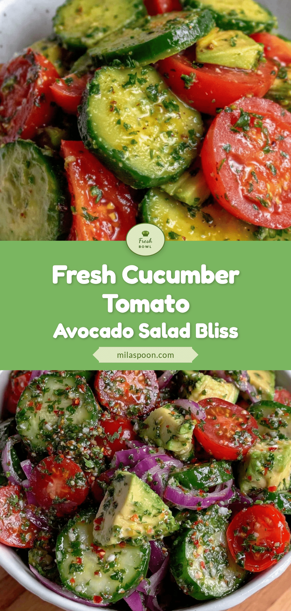 fresh cucumber tomato avocado salad recipe
