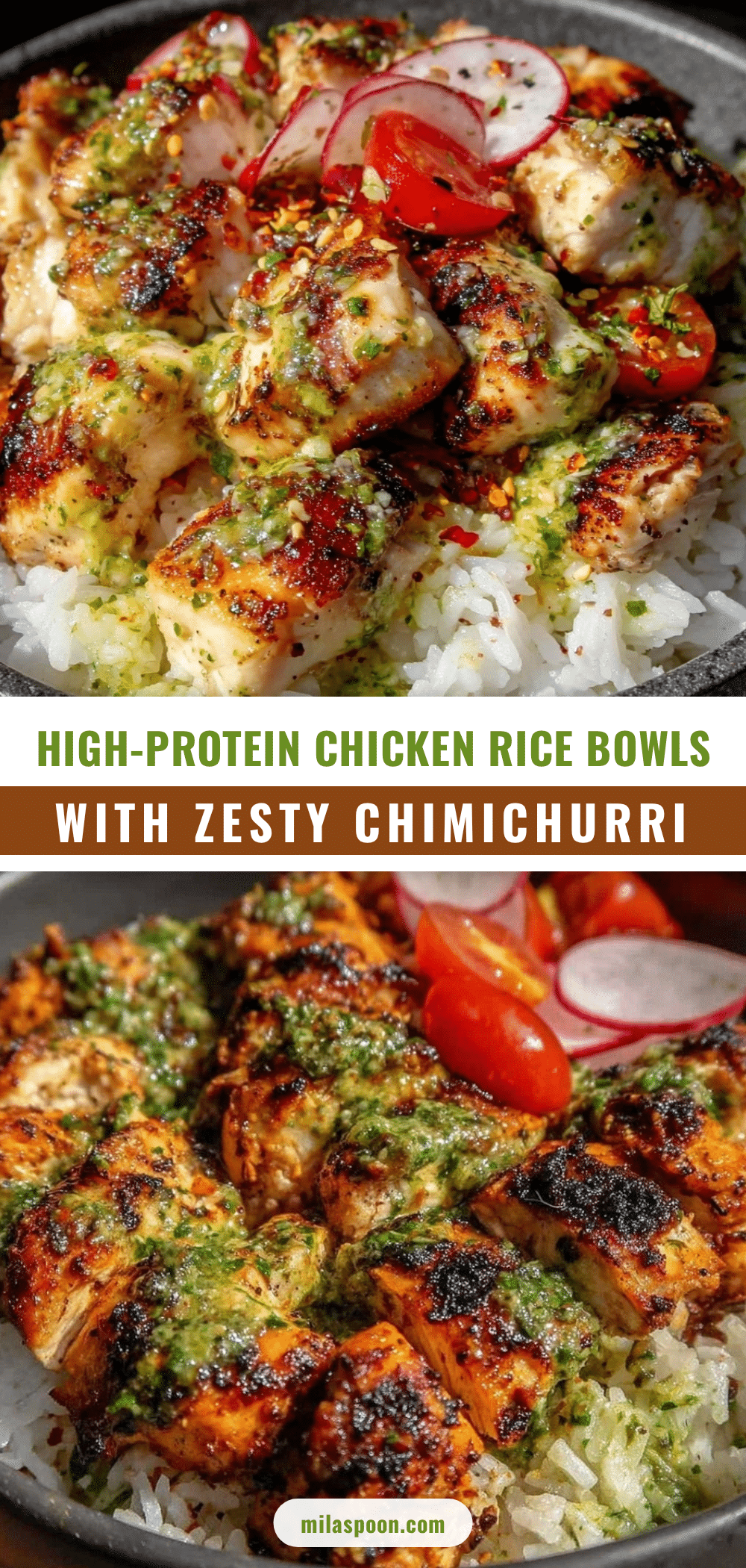 healthy high-protein chicken and rice meal prep bowls recipe