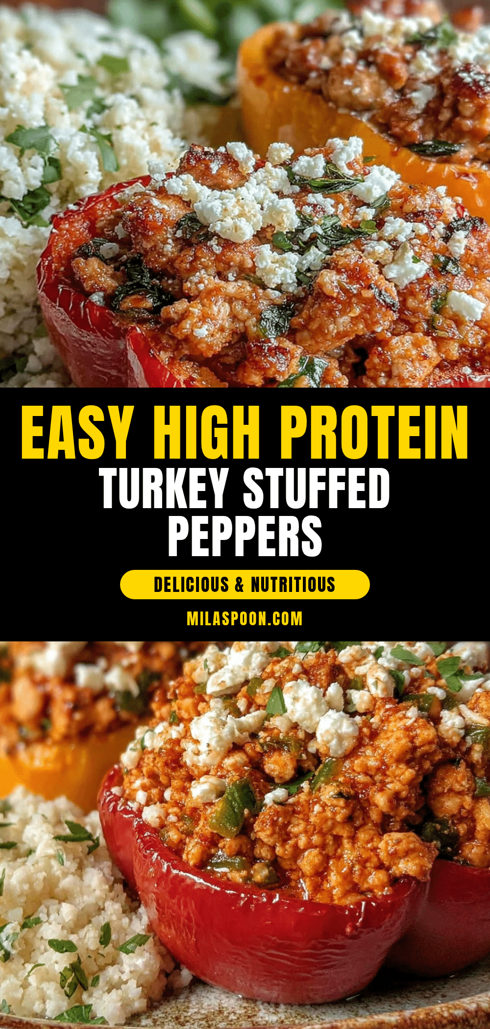 Healthy High Protein Turkey Stuffed Bell Peppers recipe