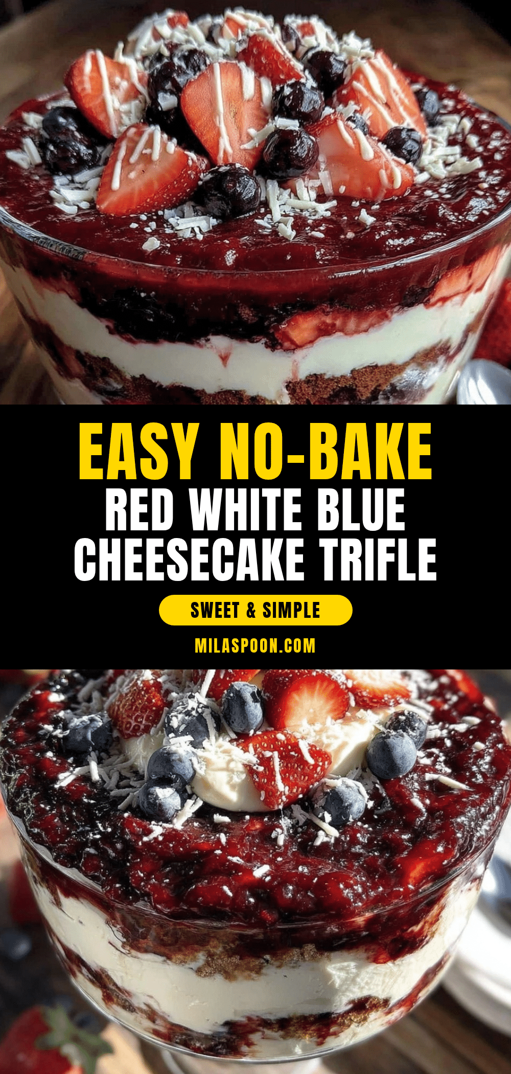no bake red white and blue layered cheesecake trifle recipe