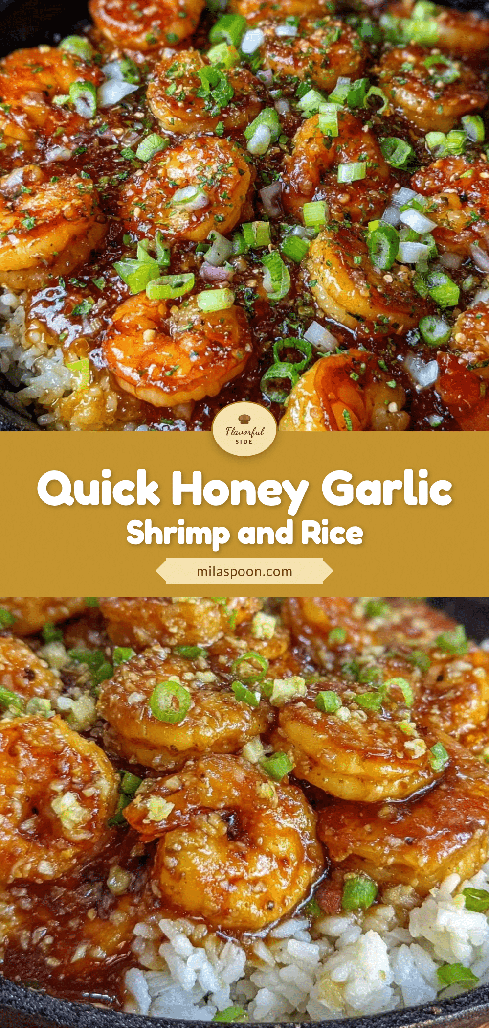 quick honey garlic shrimp and rice recipe
