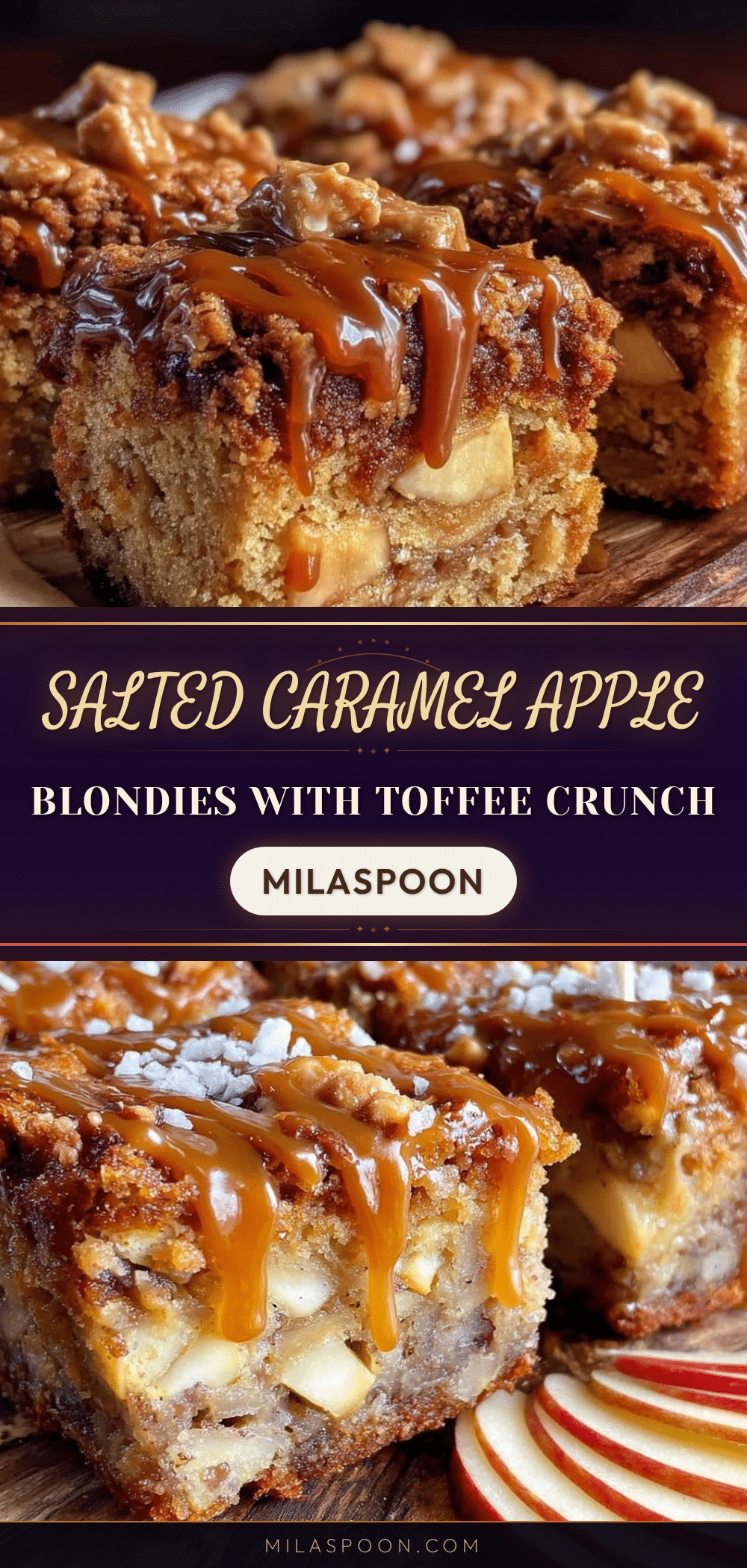 Salted Caramel Apple Blondies recipe