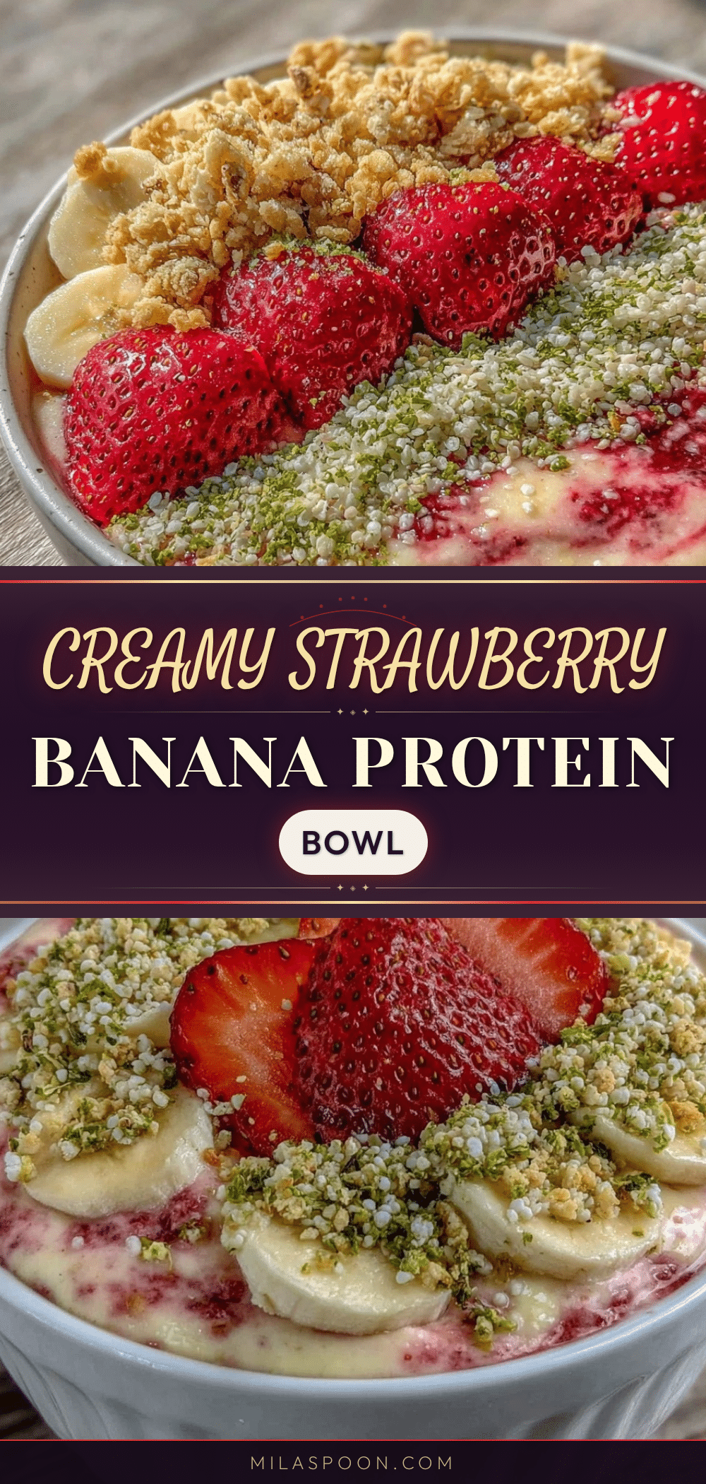 strawberry banana protein smoothie bowl recipe