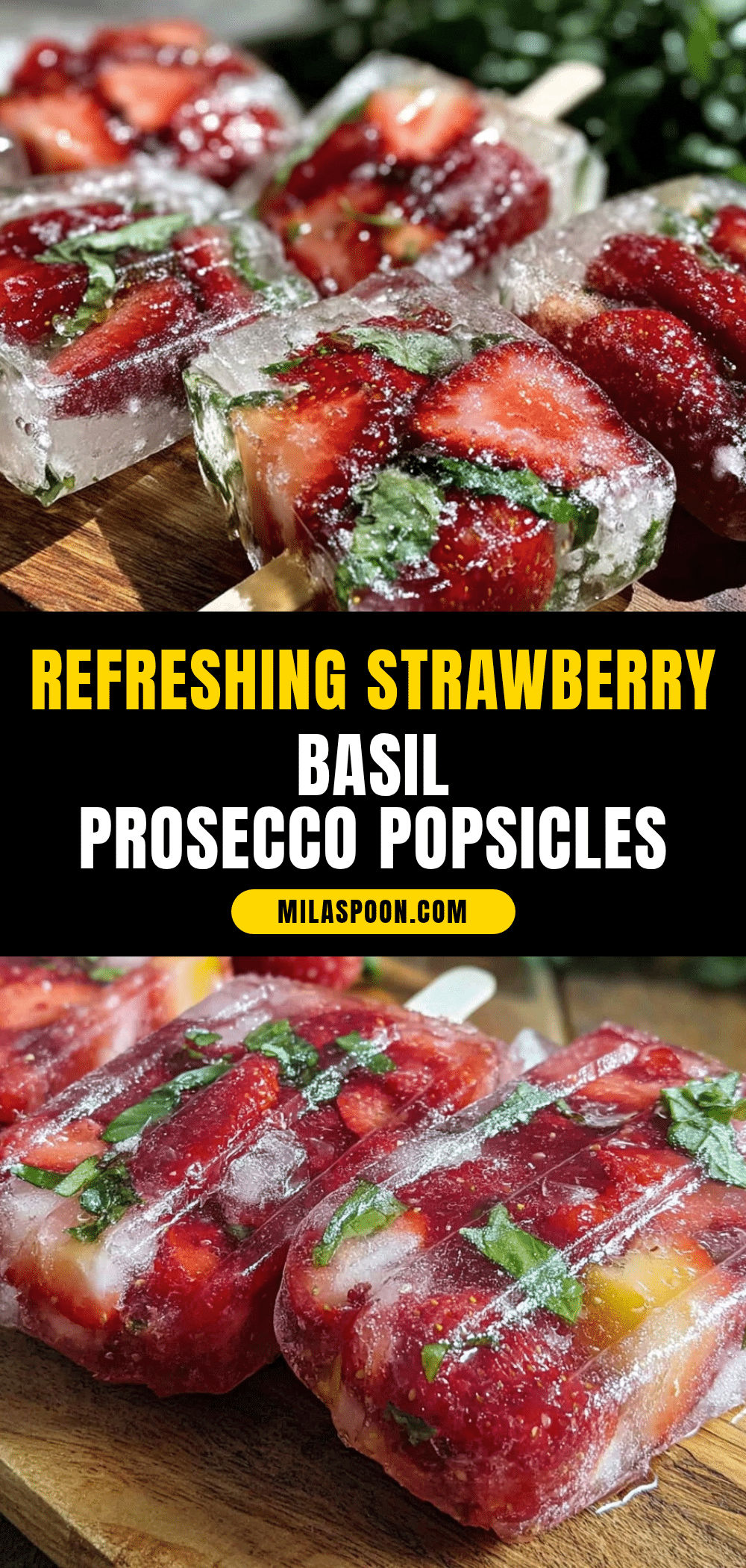 strawberry basil prosecco popsicles recipe