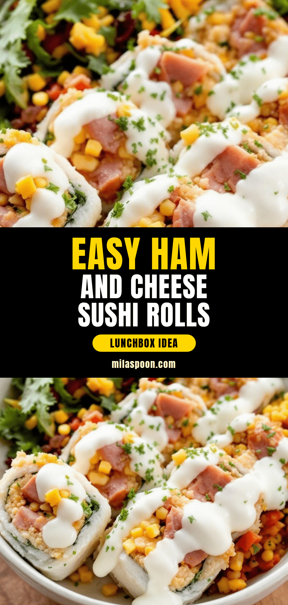 ham and cheese lunchbox sushi rolls recipe
