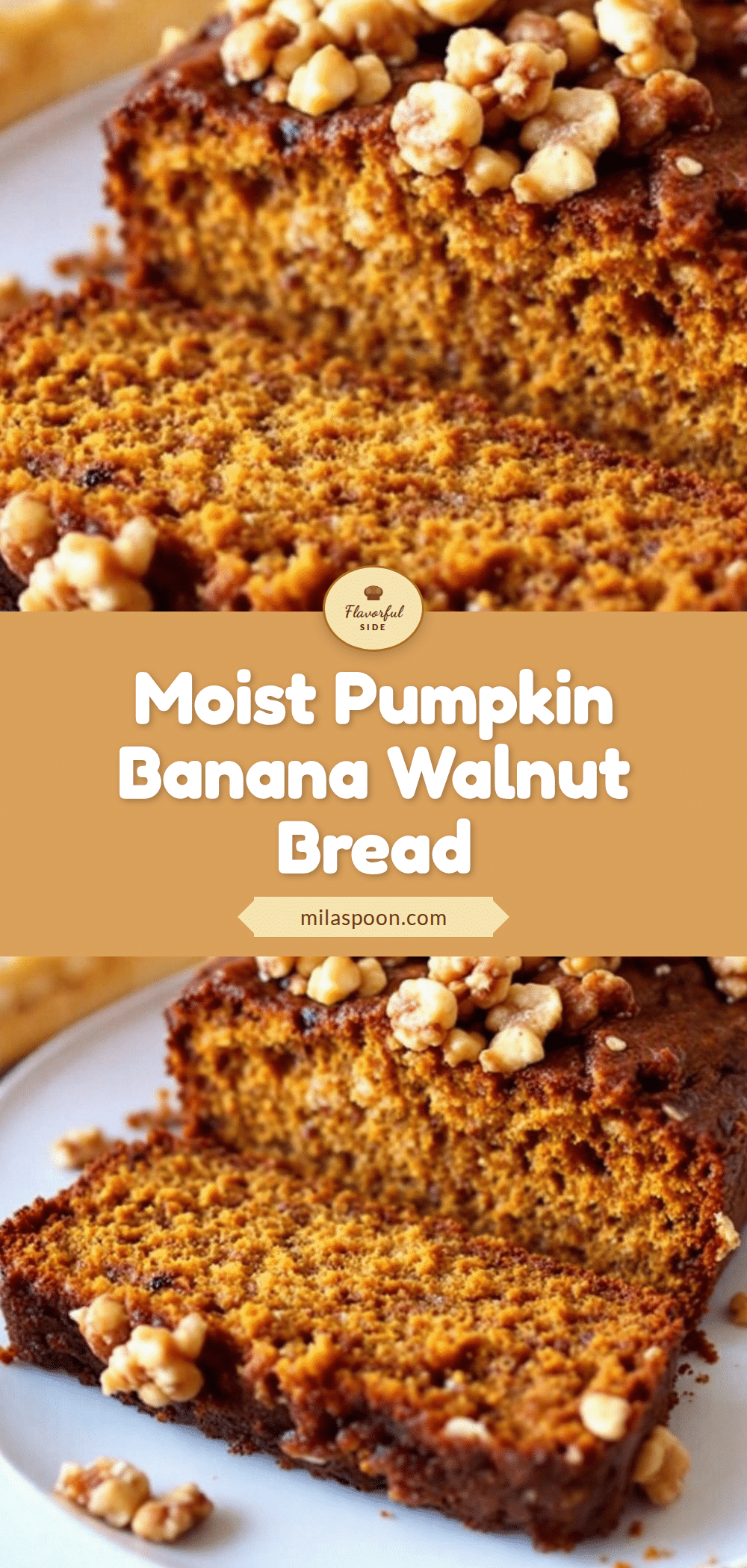 pumpkin banana walnut bread recipe
