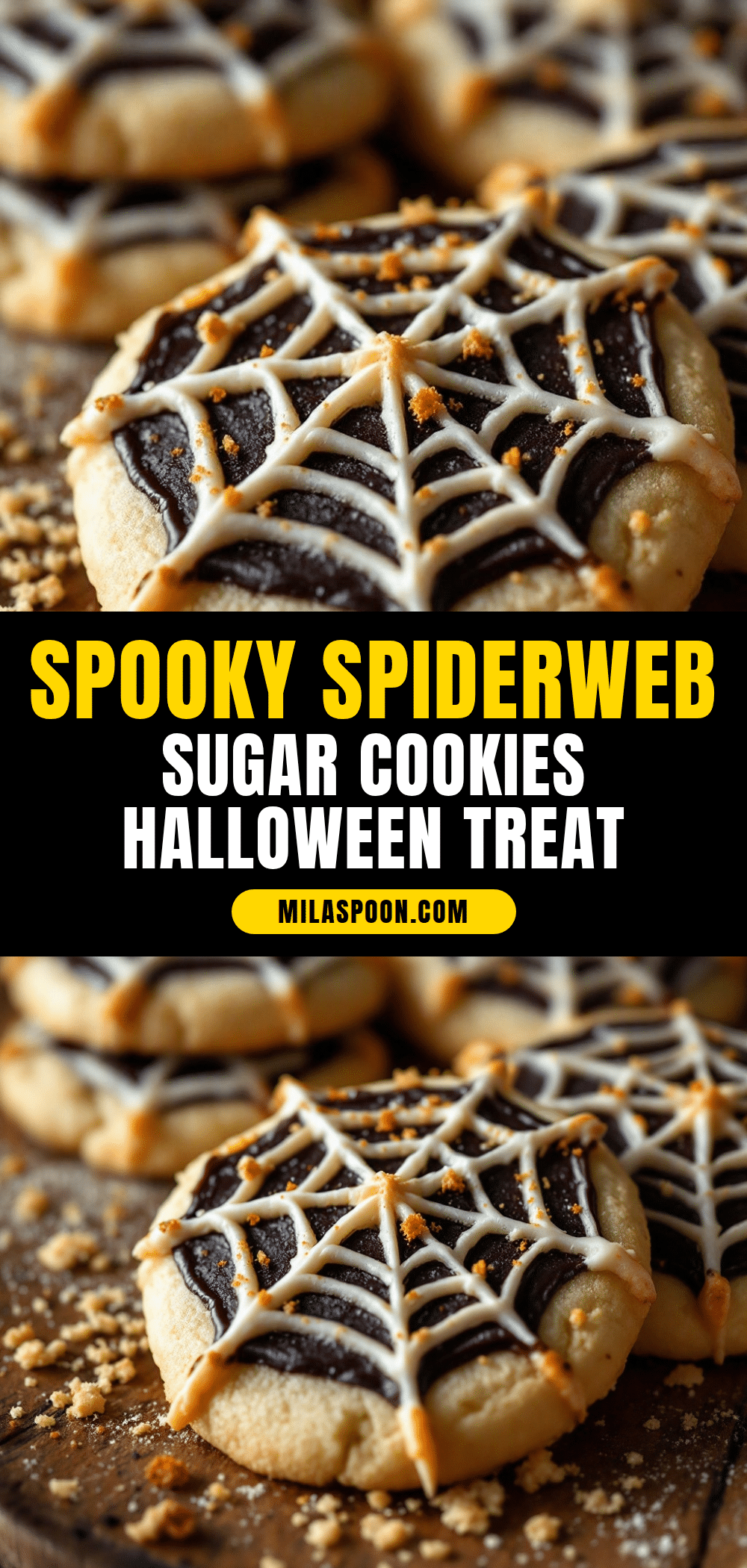 Spiderweb Halloween Sugar Cookies recipe