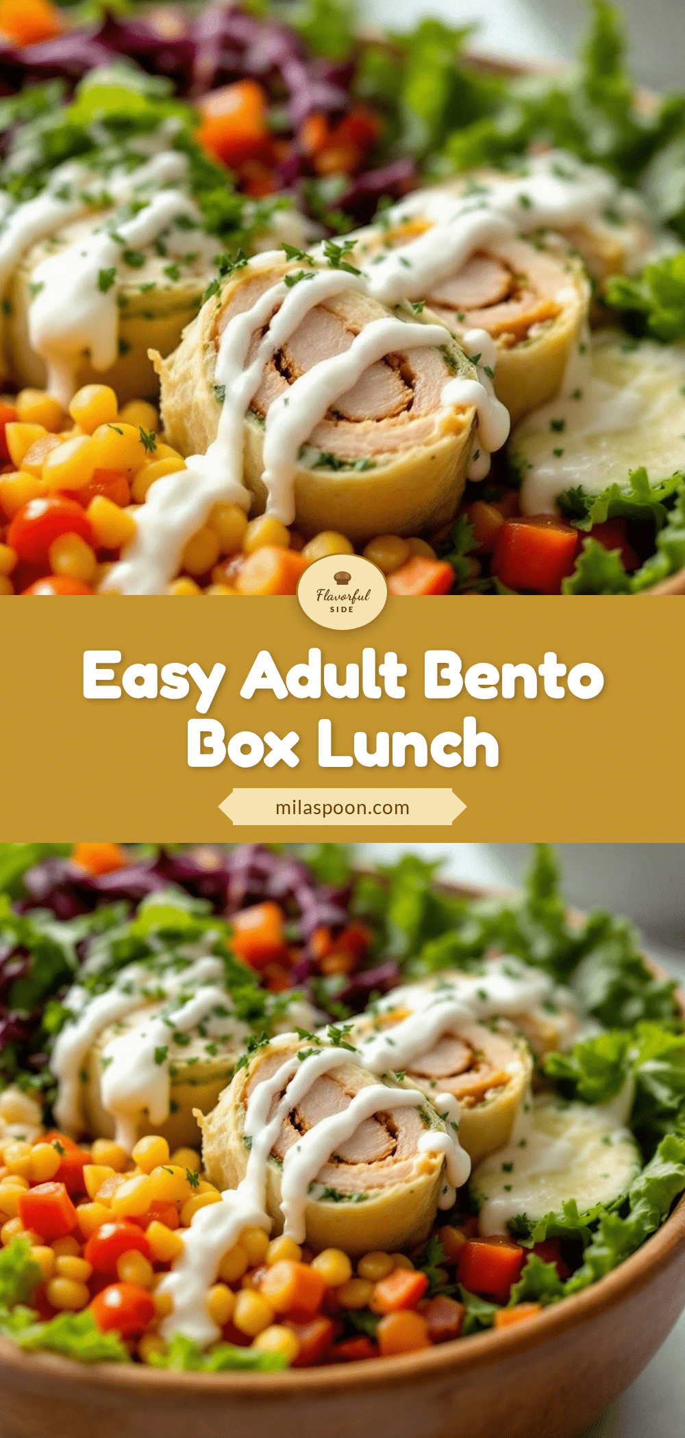 adult bento box with turkey ranch roll-ups recipe